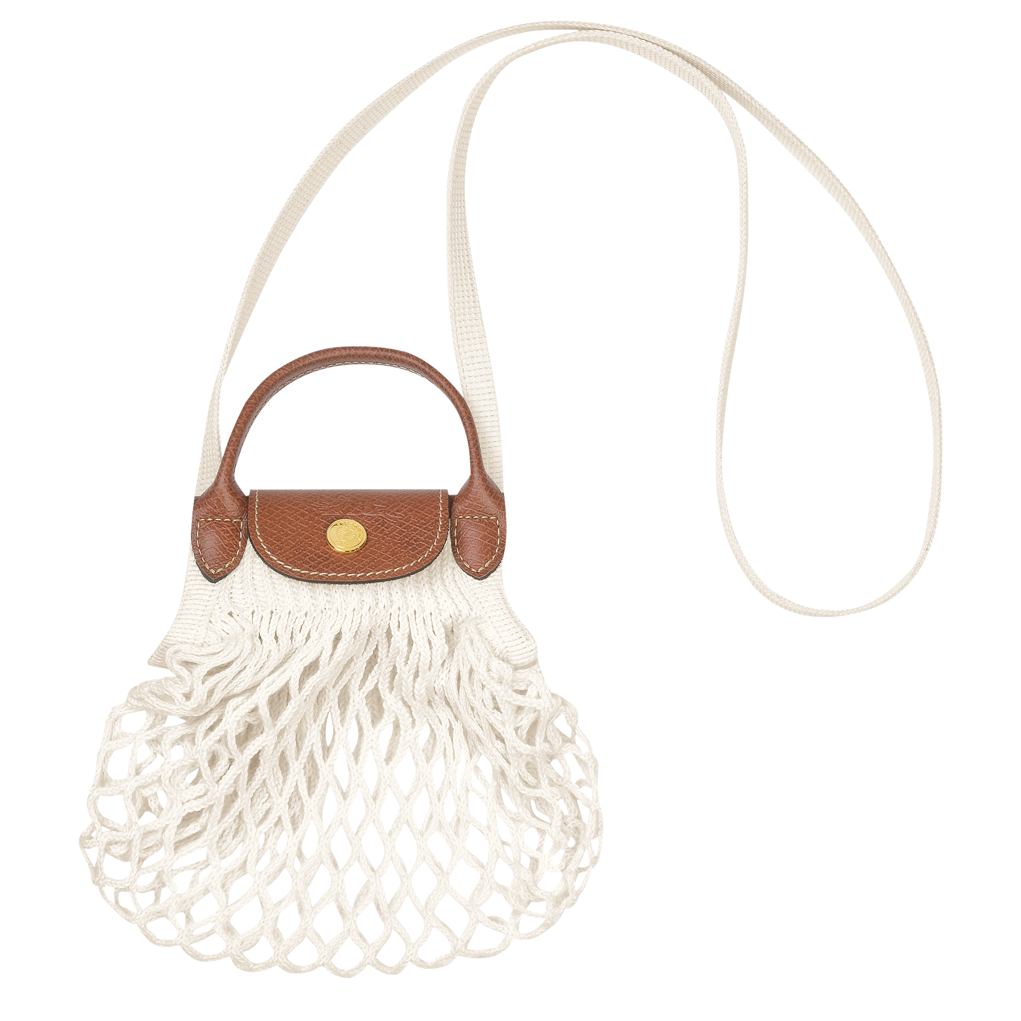 Longchamp Le Pliage Filet XS Mesh bag Ecru