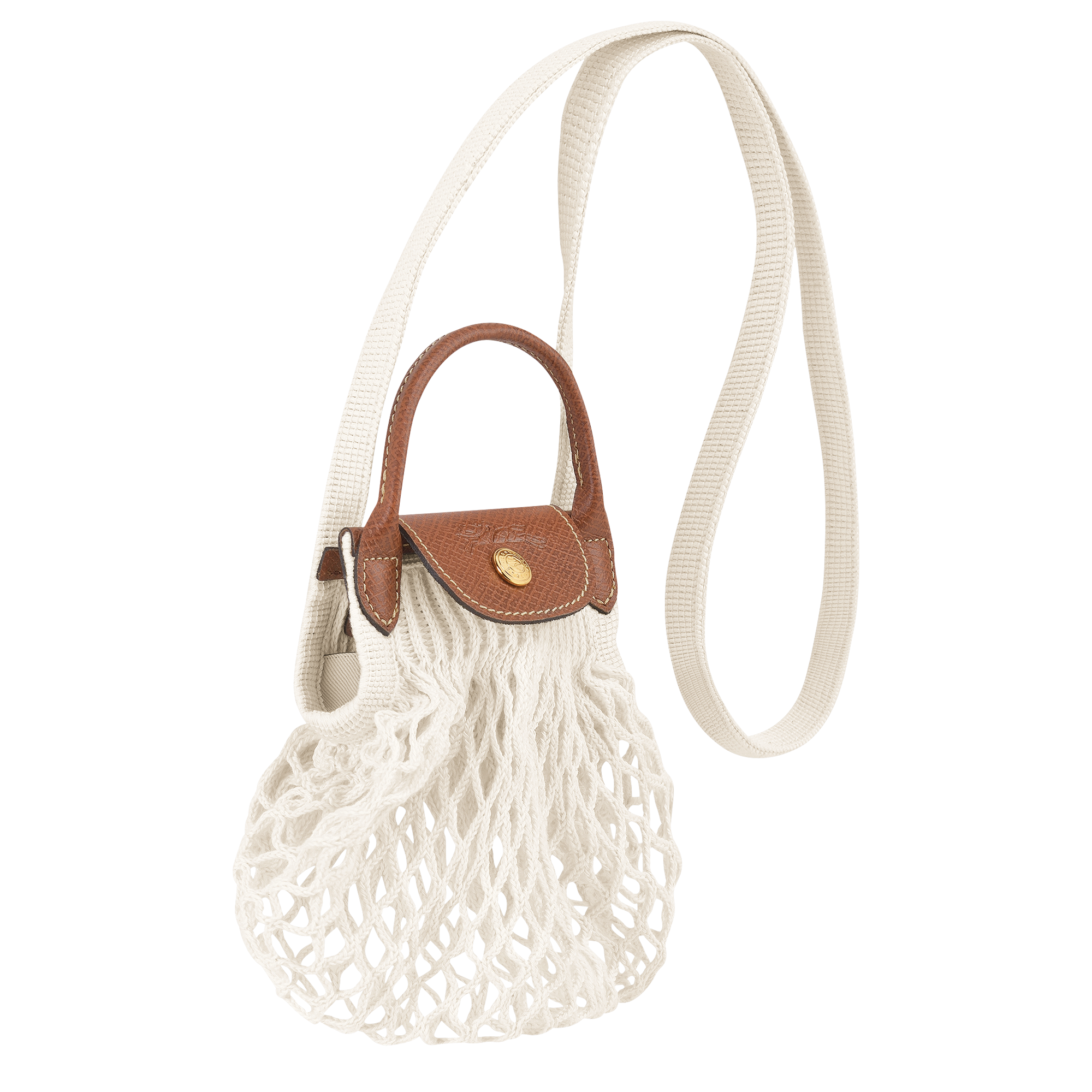 Longchamp Le Pliage Filet XS Mesh bag Ecru