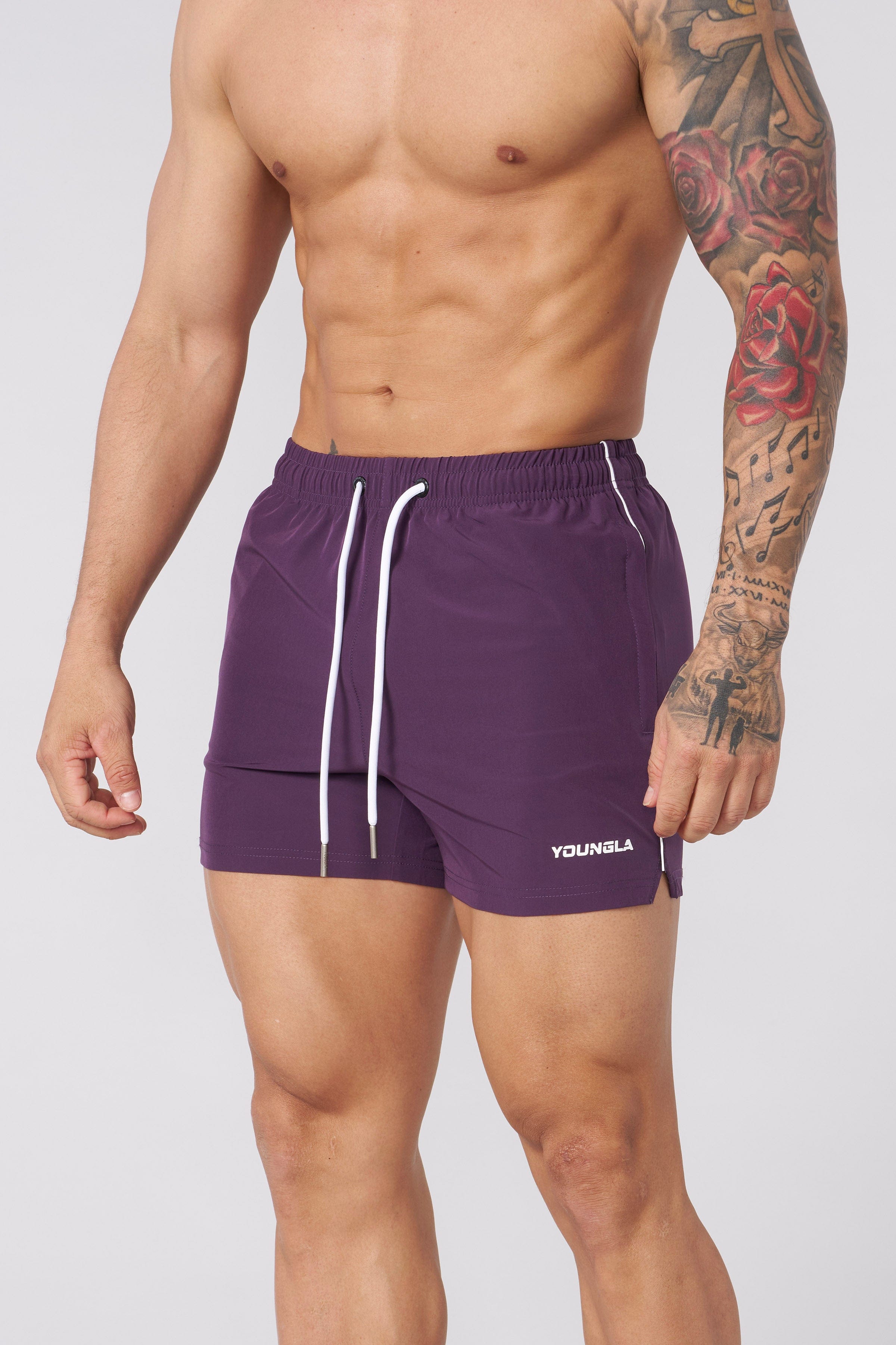 YoungLA 1021 - Leg Day Shorts Deep Purple