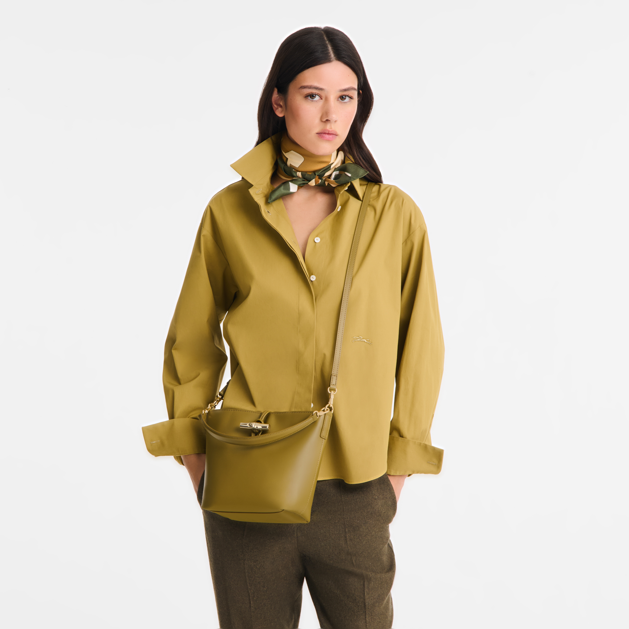 Longchamp Le Roseau XS Bucket bag Olive