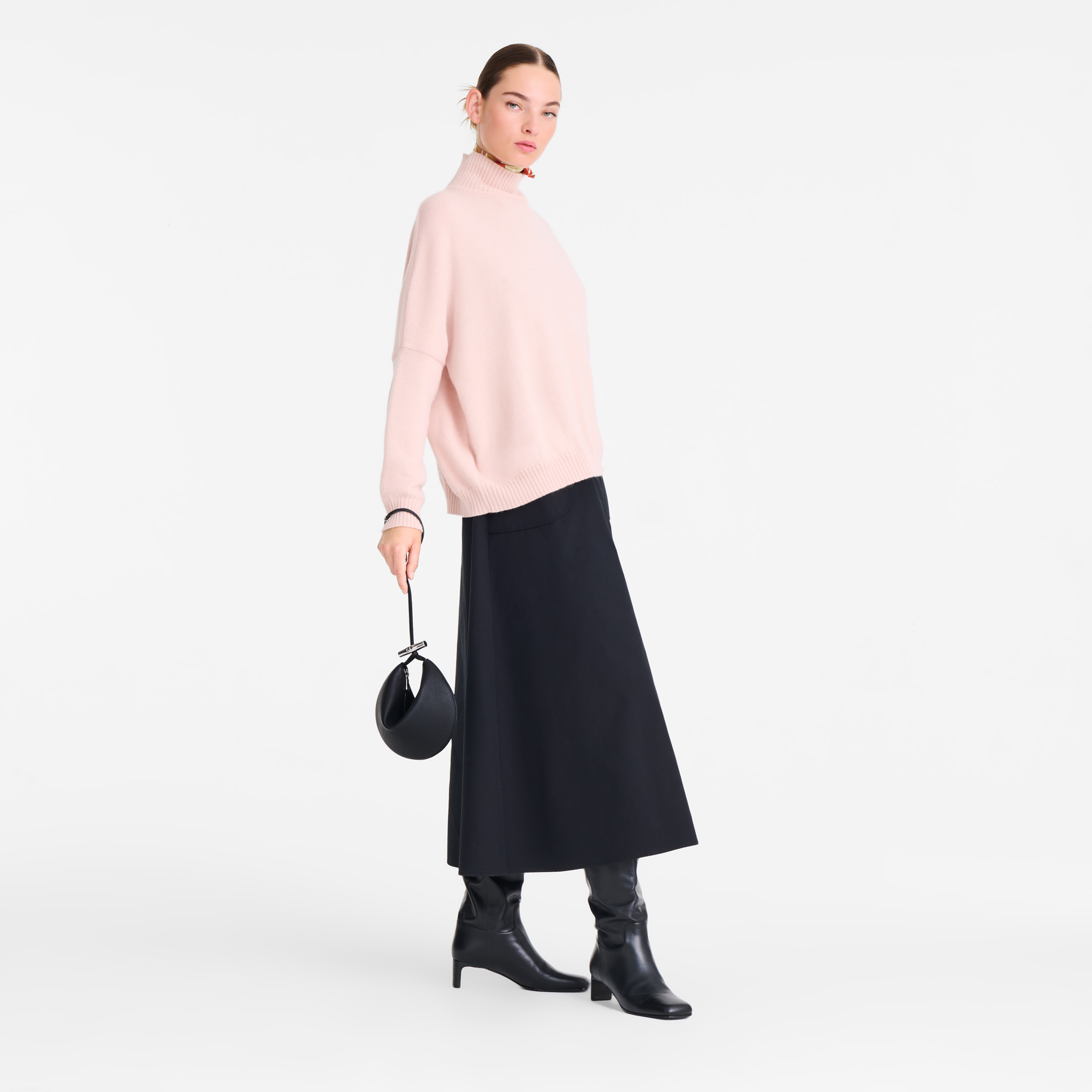 Longchamp Le Roseau Clutch Black