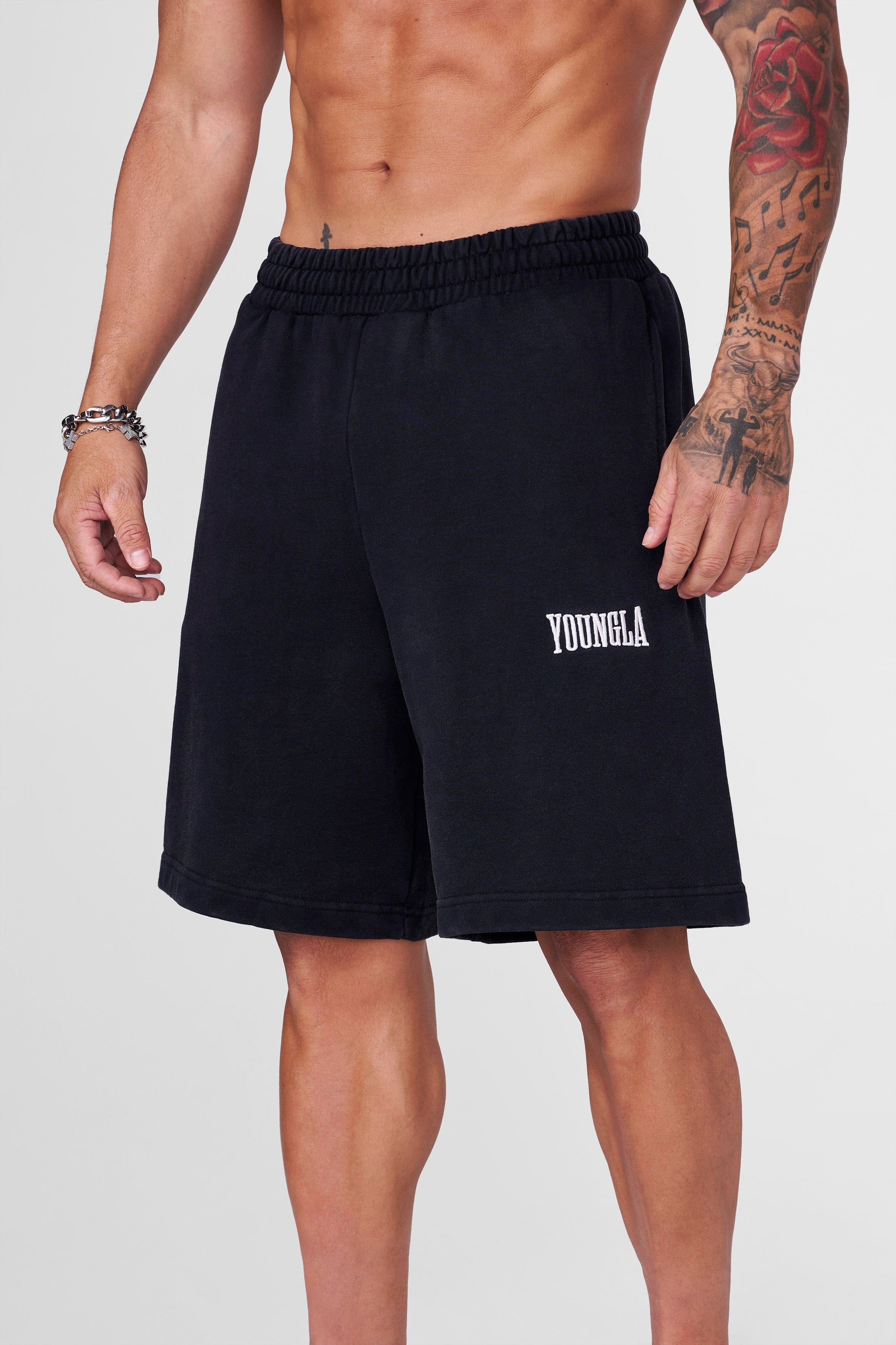 YoungLA 1042 - Heritage Baggy Shorts Black Wash