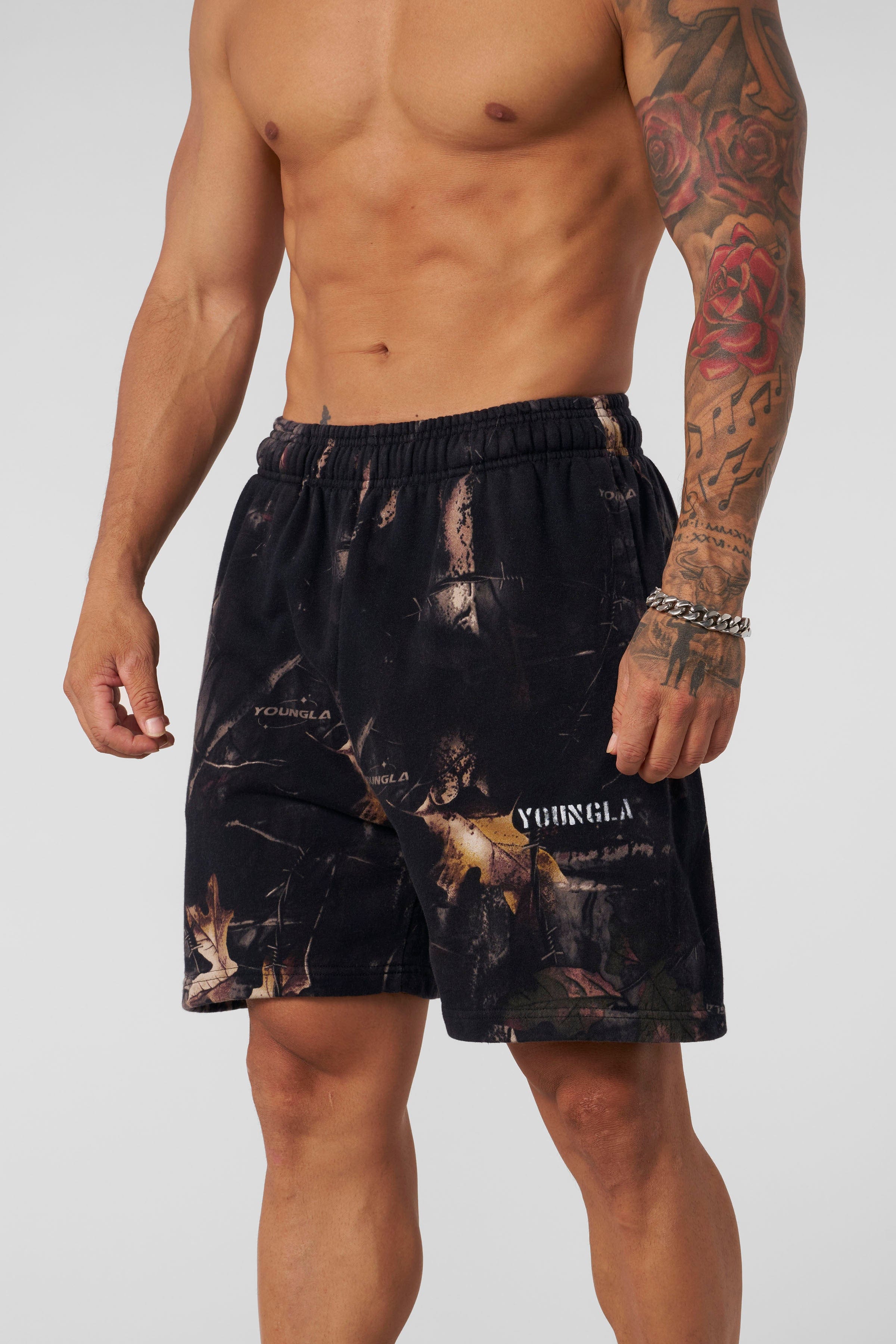 YoungLA 1076 - Tree Camo Collection - Shorts Black Tree Camo