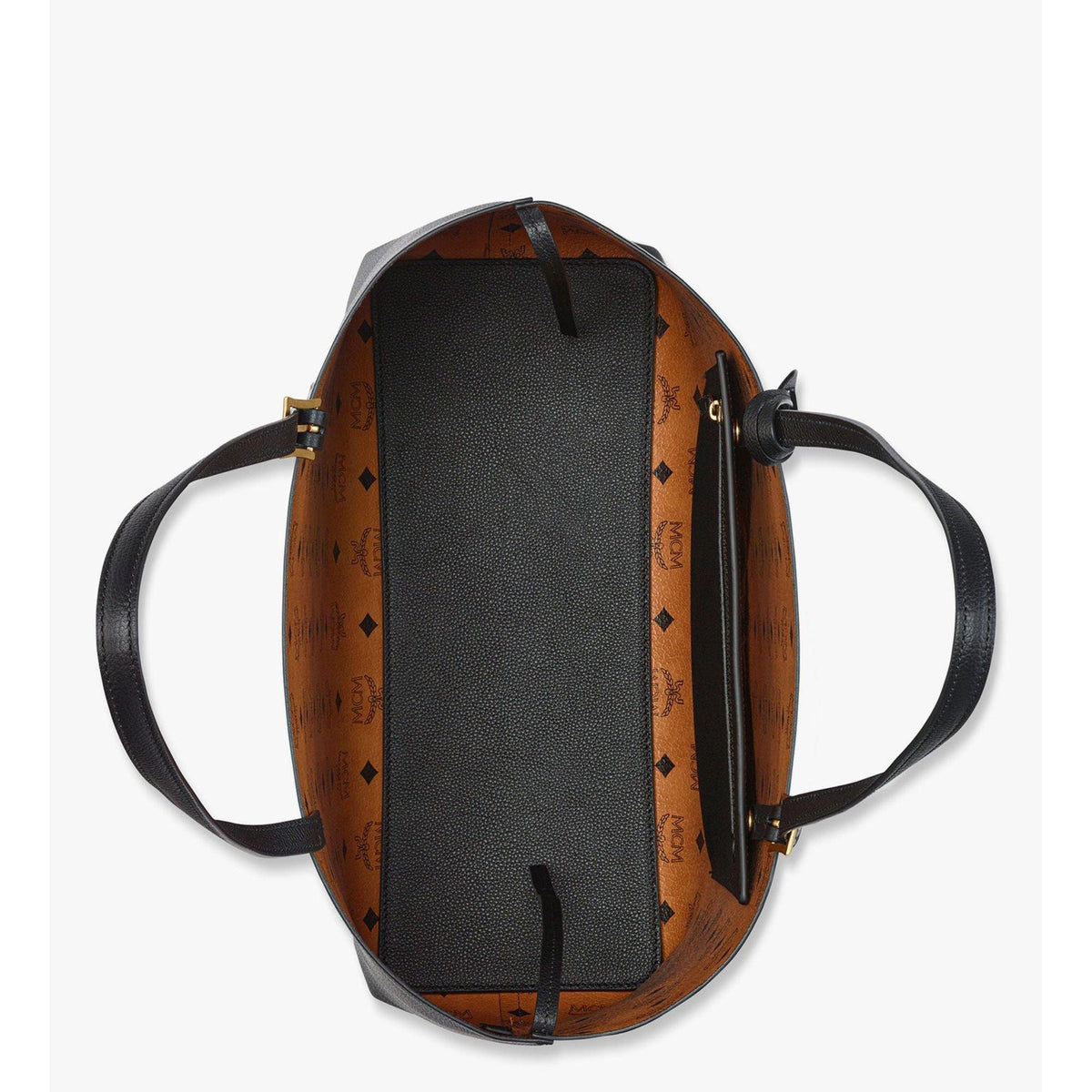 MCM Himmel Shopper In Embossed Logo Leather