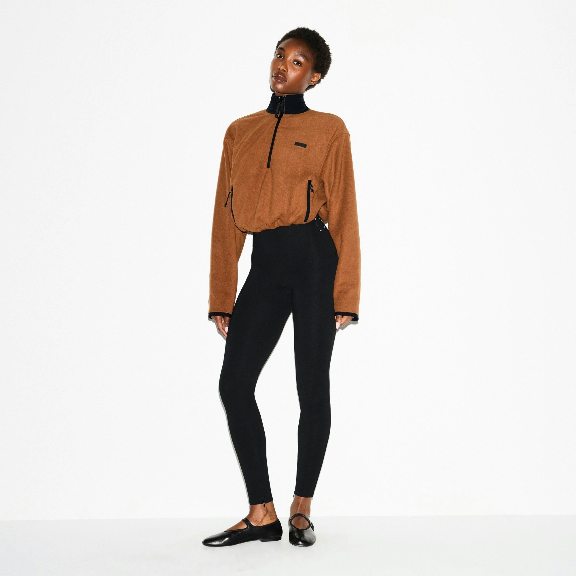 Skims Outdoor Fleece Half Zip Pullover Chai