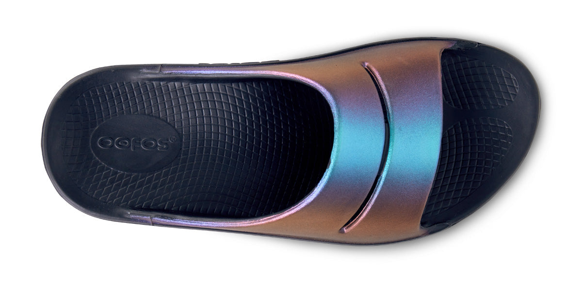 Oofos Women's Luxe Slide Midnight Spectre