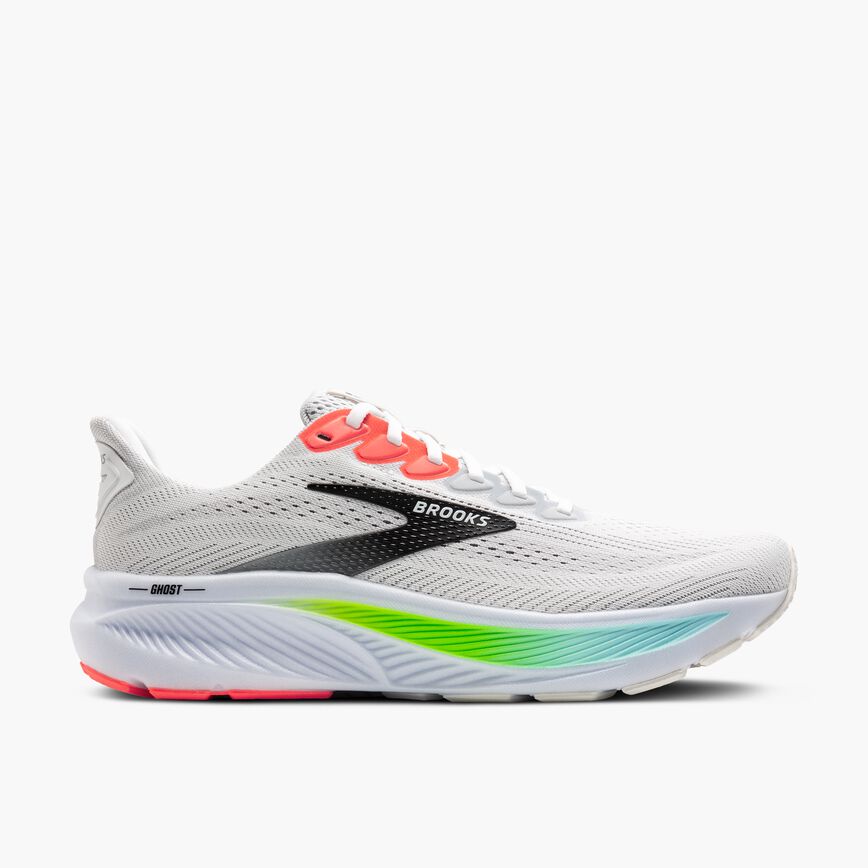 Brooks Ghost 17 White/Pink Clay/Gecko