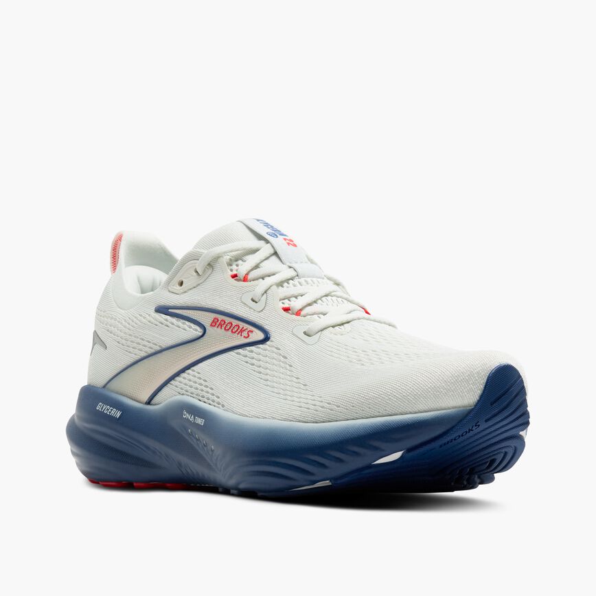 Brooks Glycerin 22 Gray/Navy Peony/Fiery Red