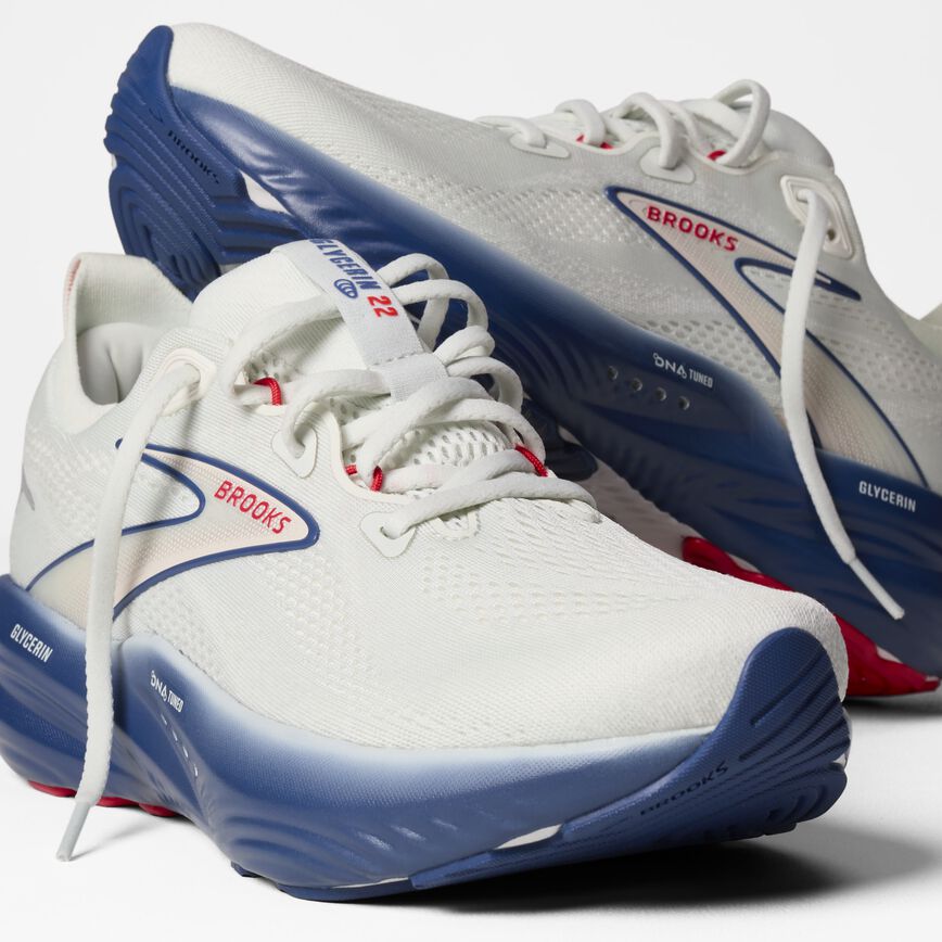 Brooks Glycerin 22 Gray/Navy Peony/Fiery Red