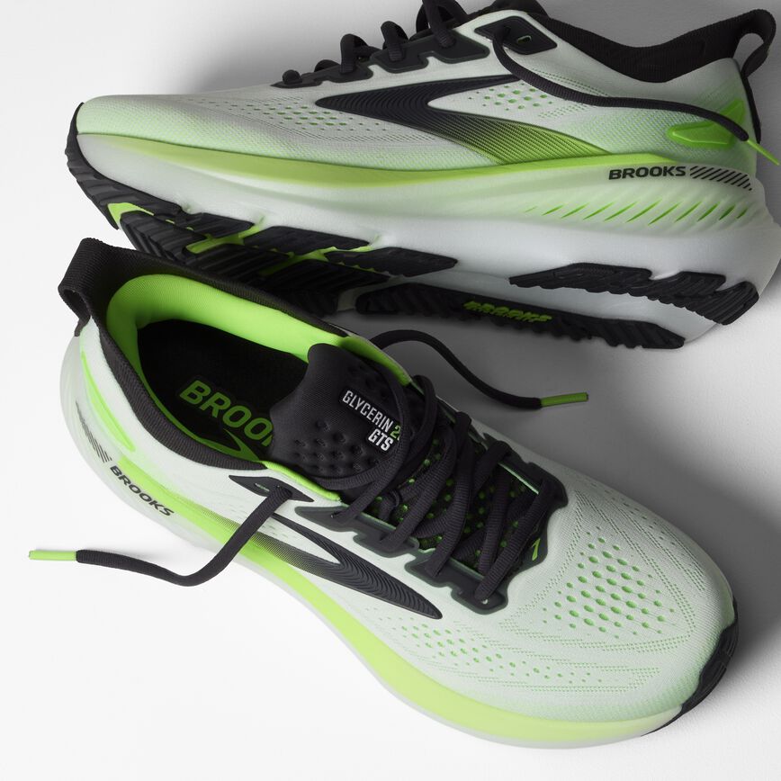 Brooks Glycerin GTS 23 White/Phantom/Green Gecko