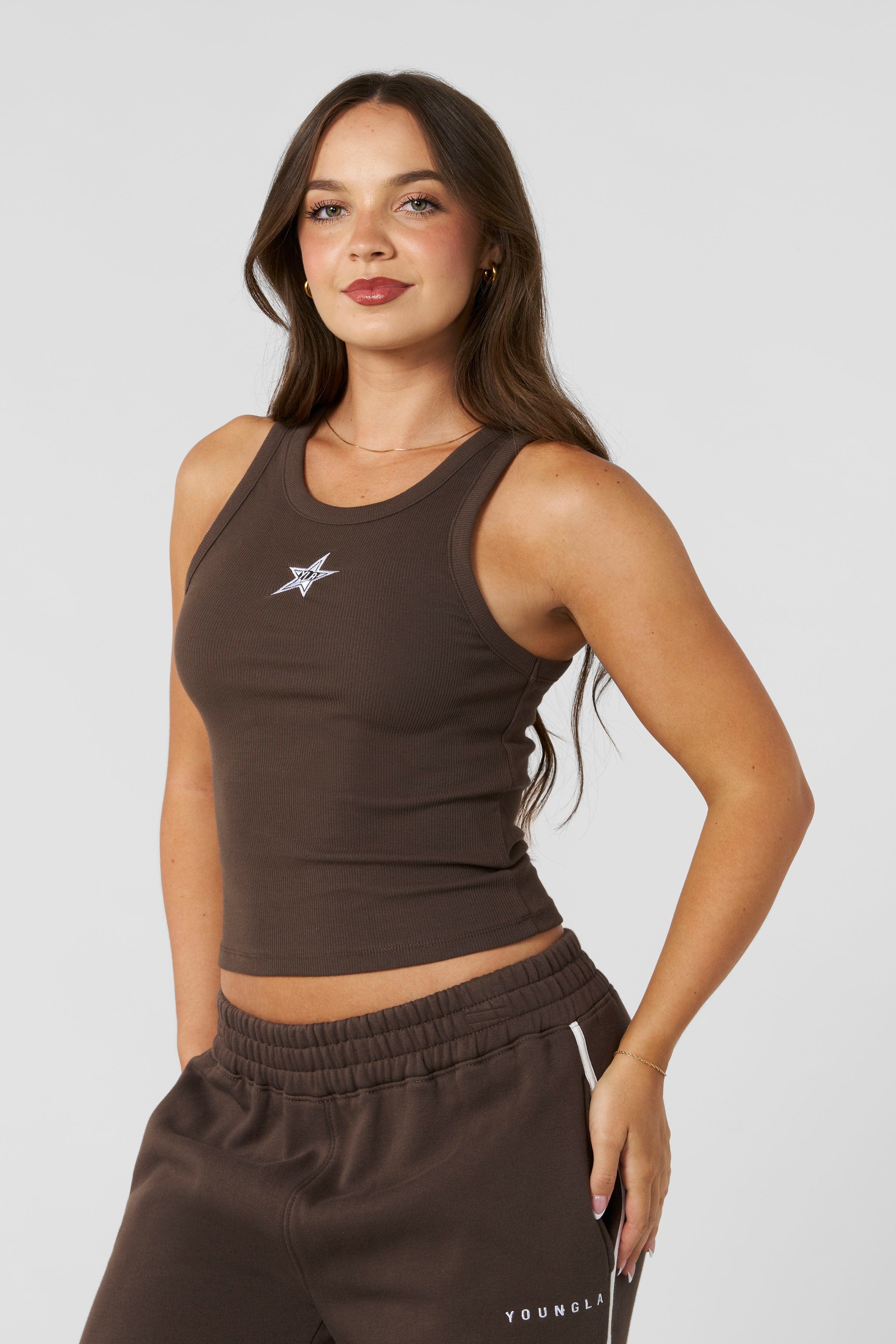 YoungLA W485 - Streak Tank top Brown