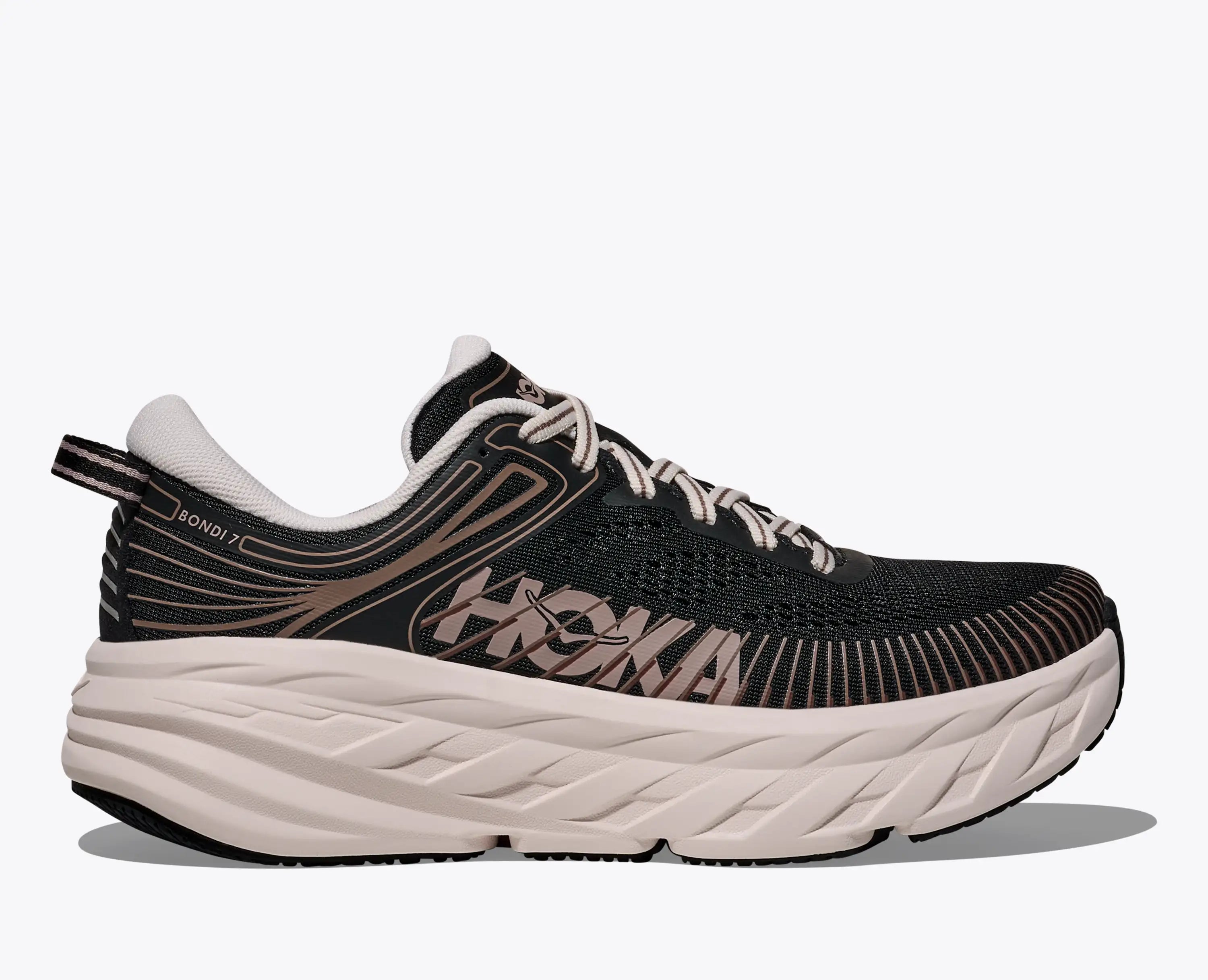 Hoka Women'S Bondi 7 Black Rose Cream