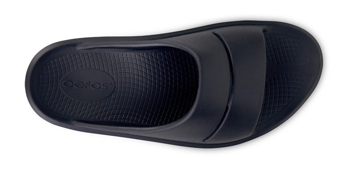 Oofos Women's Platform Slide Black