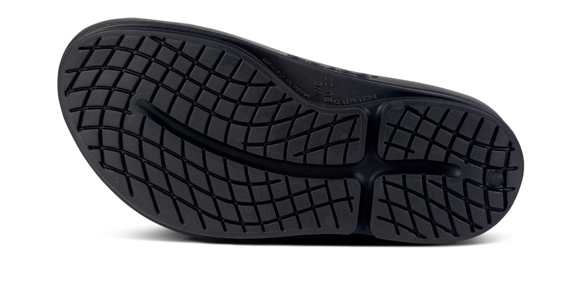 Oofos Women's Platform Slide Black
