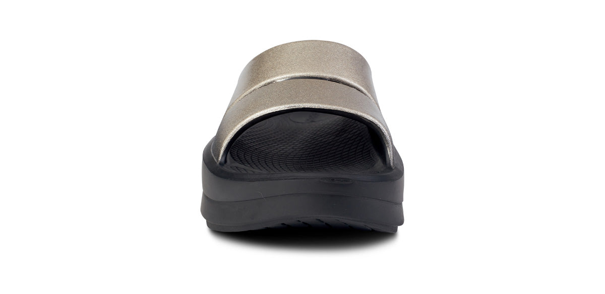 Oofos Women's Luxe Platform Slide Latte