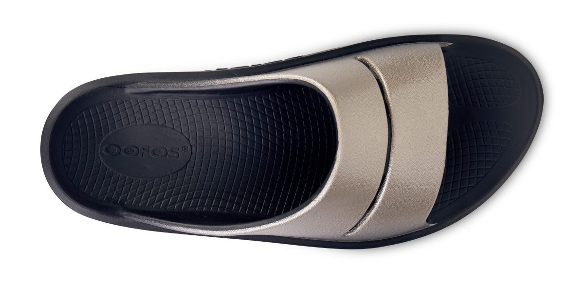 Oofos Women's Luxe Platform Slide Latte