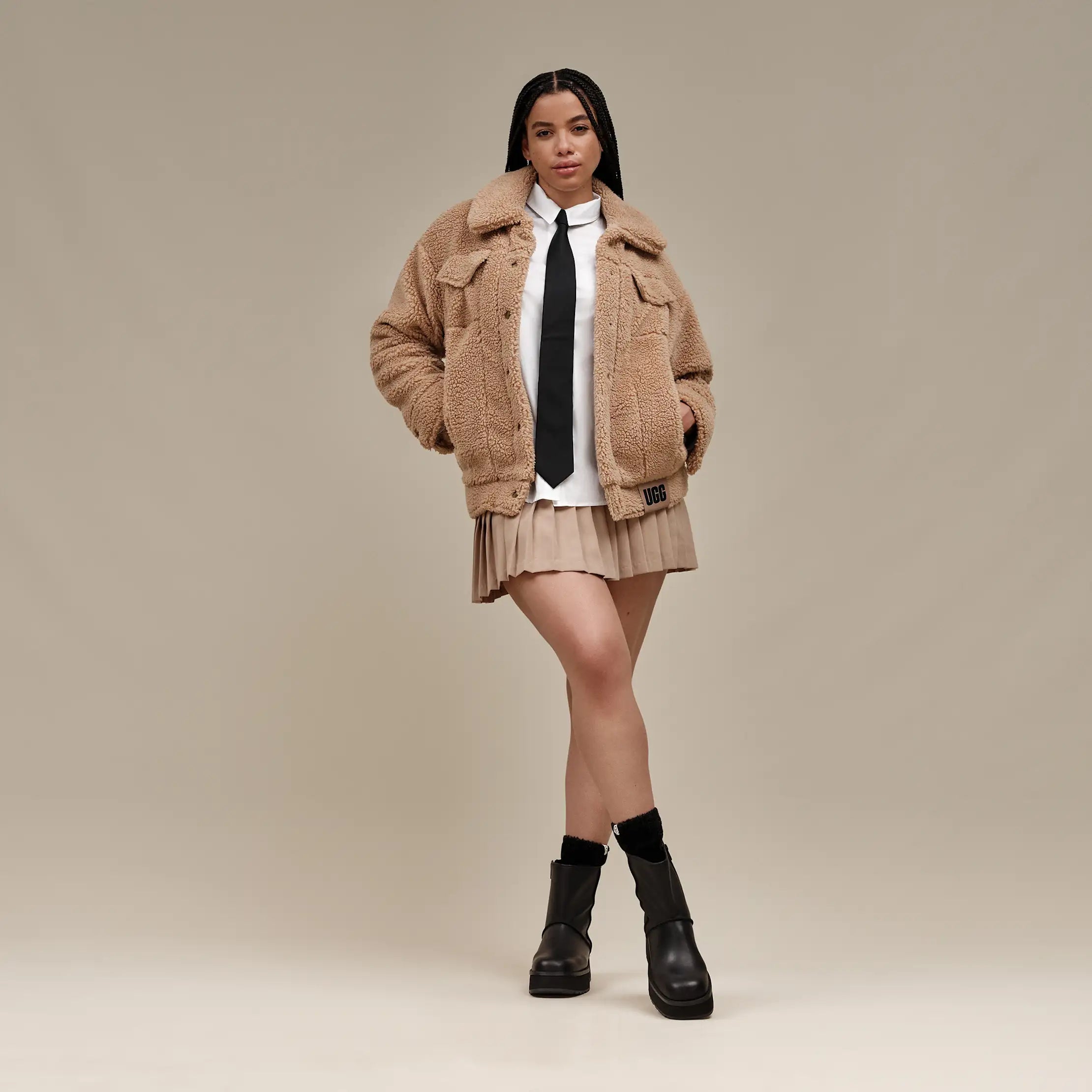 Ugg Frankie Sherpa Trucker Jacket Camel