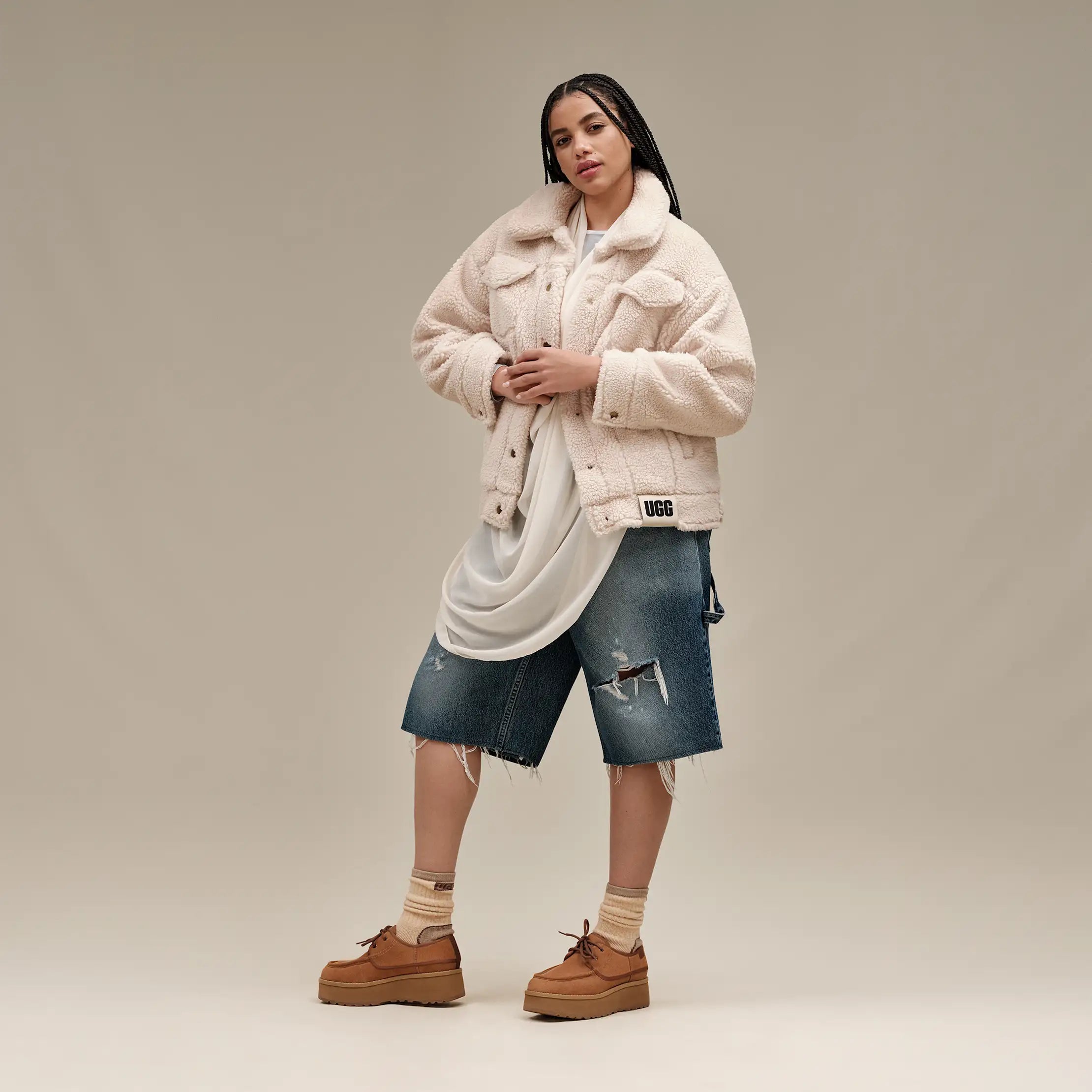 Ugg Frankie Sherpa Trucker Jacket Natural Ii