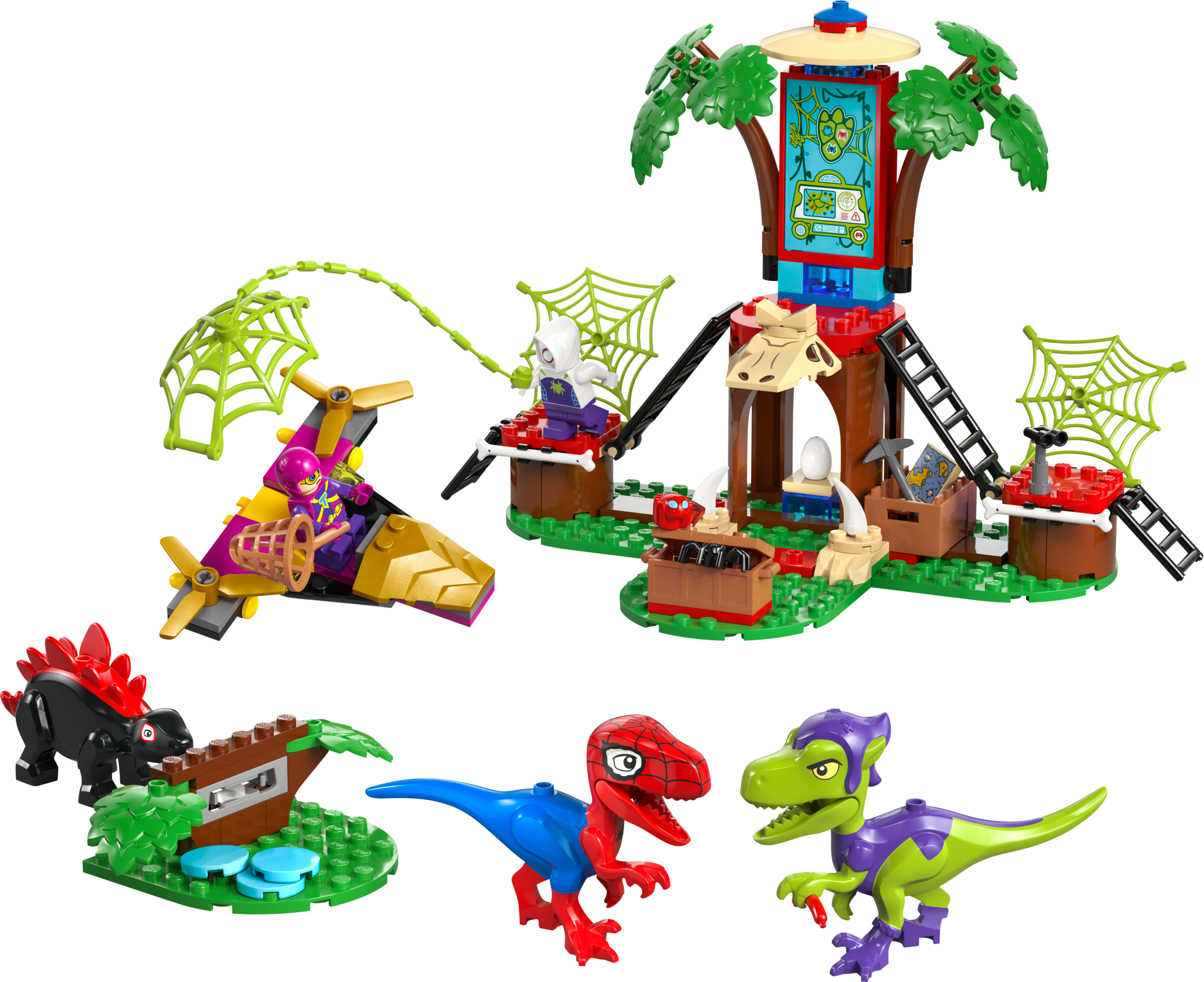 Lego Spidey and Gobbys Raptor Battle at Tree House HQ