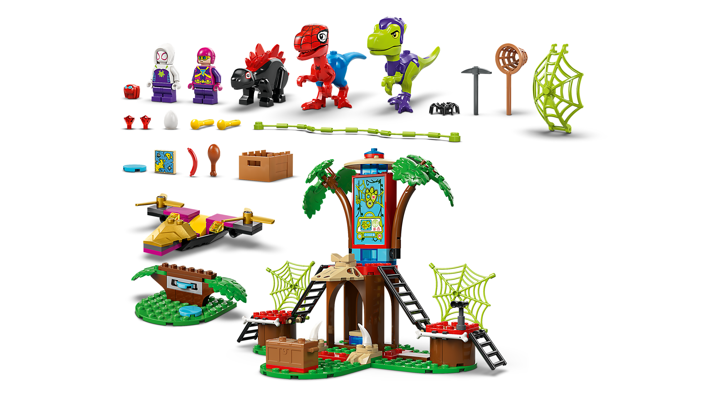 Lego Spidey and Gobbys Raptor Battle at Tree House HQ