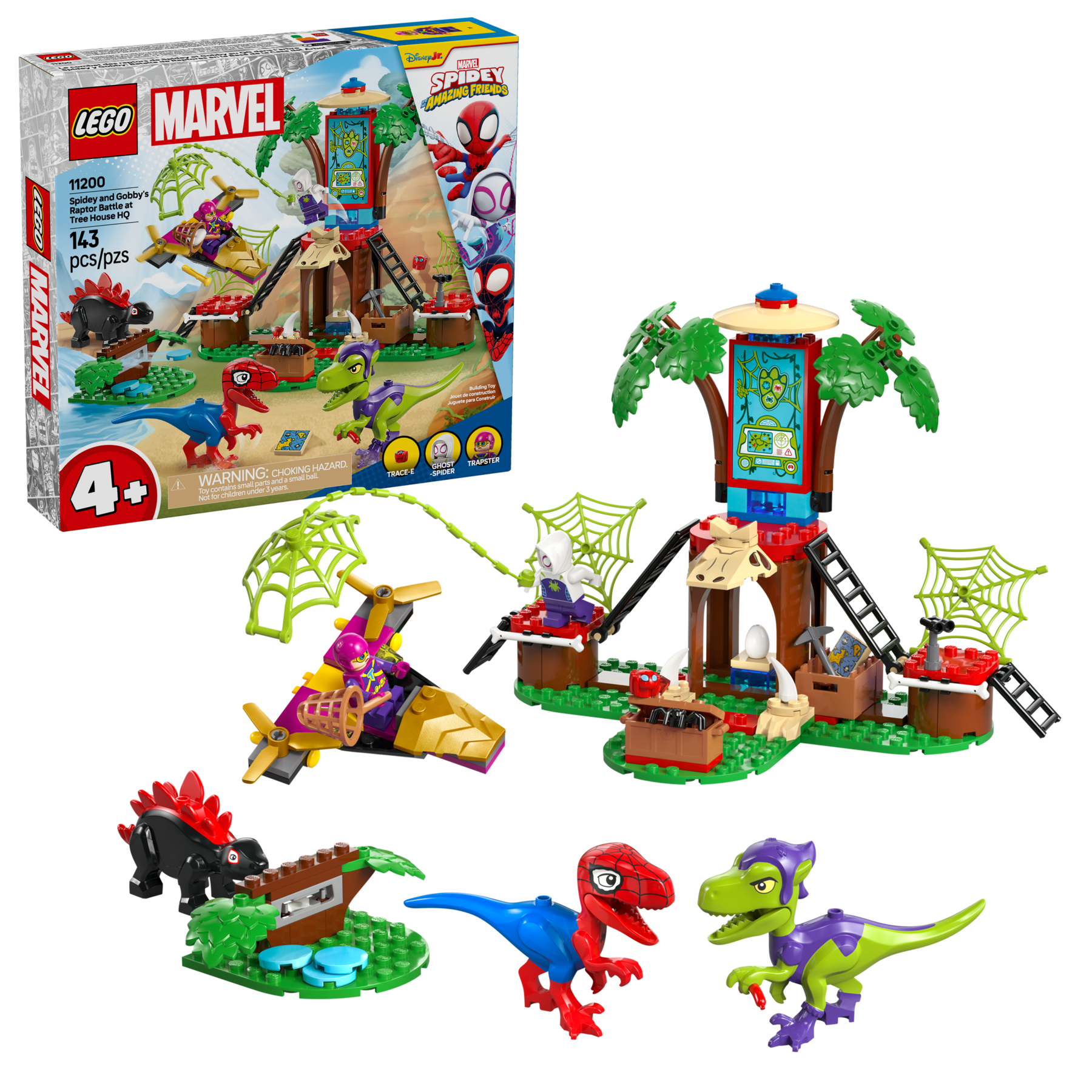 Lego Spidey and Gobbys Raptor Battle at Tree House HQ