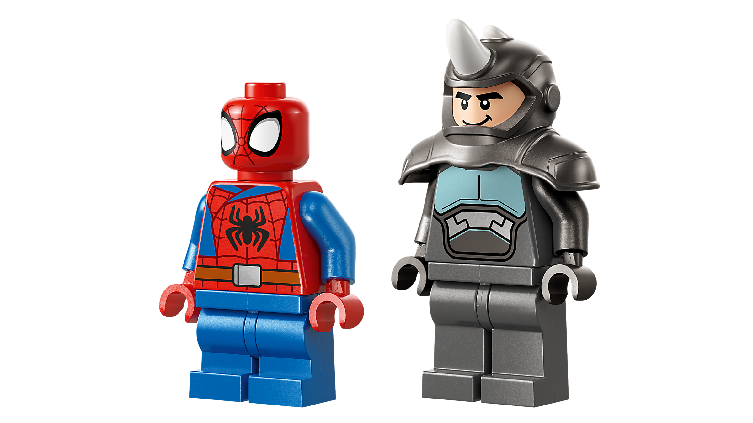 Lego Spidey on his Motorcycle vs Rhino