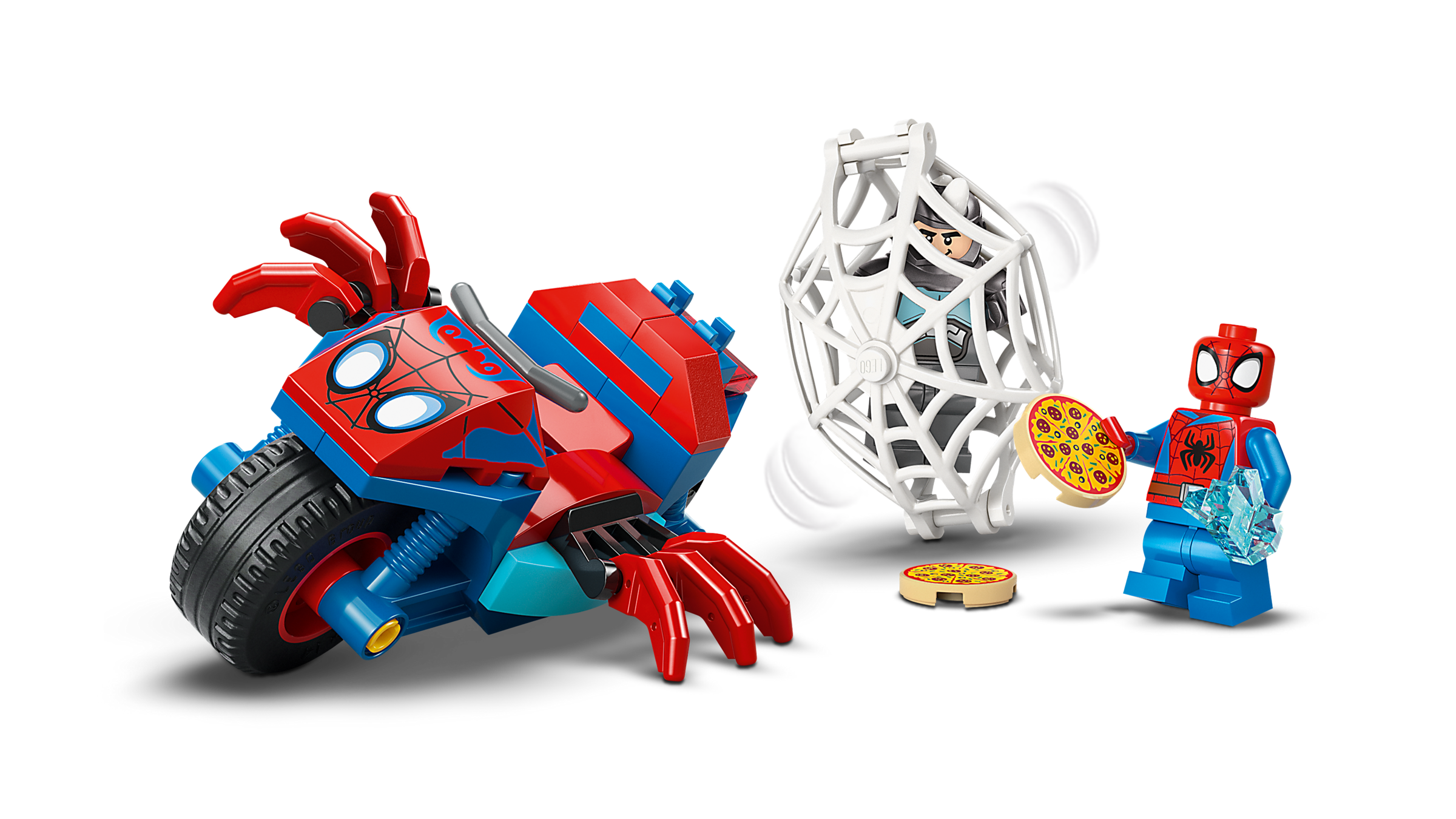 Lego Spidey on his Motorcycle vs Rhino