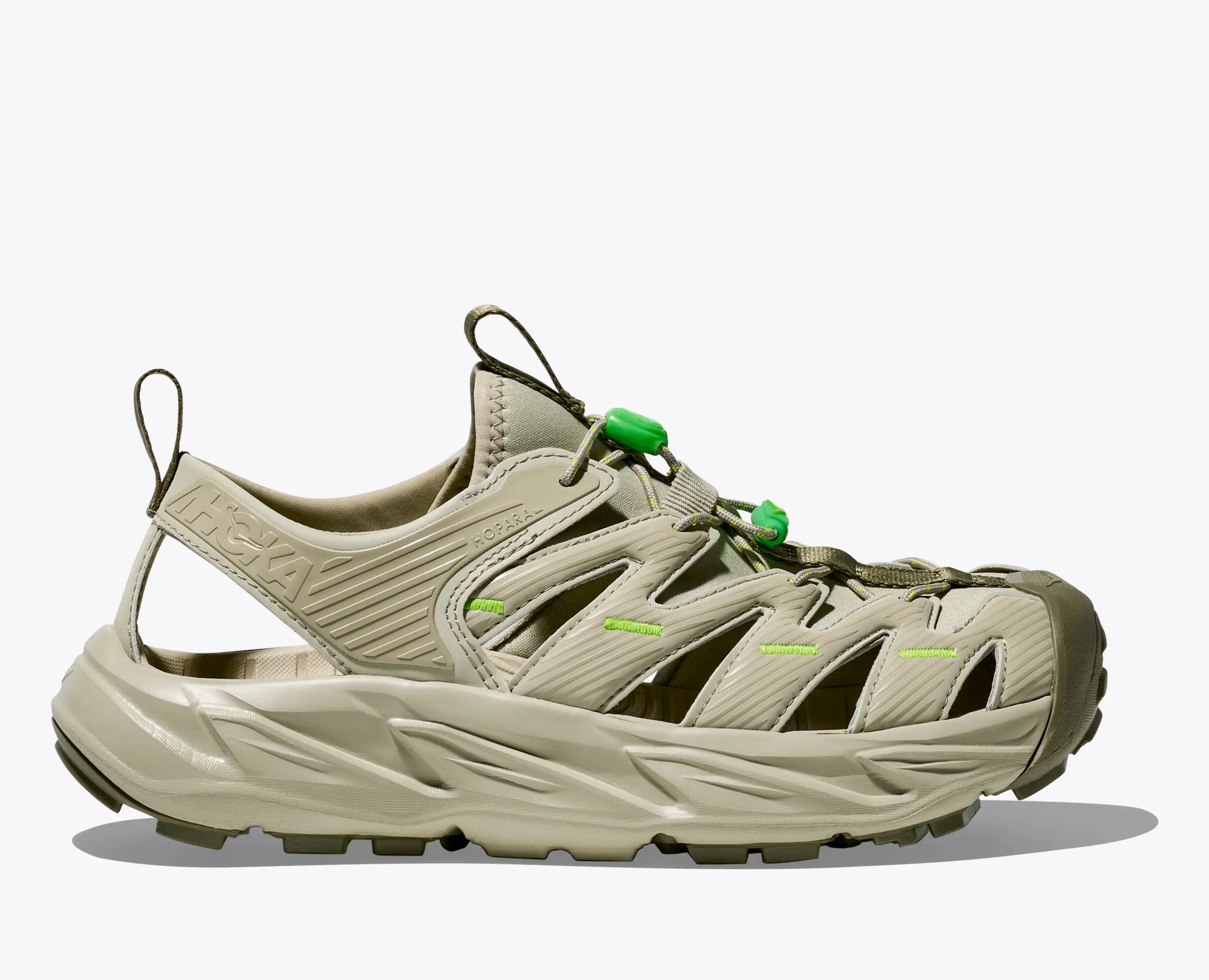 Hoka Hopara Oyster Mushroom Neon Lime