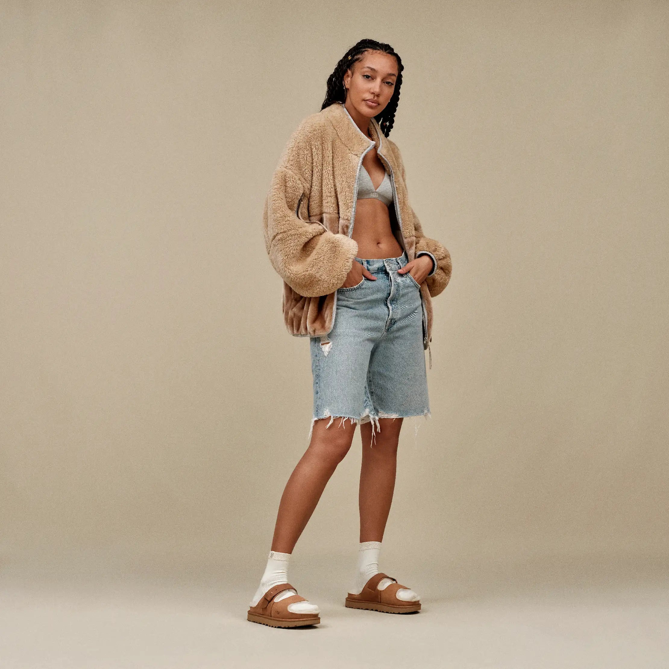 Ugg Marlene Sherpa Jacket Ii Sandstone / Ice Jam