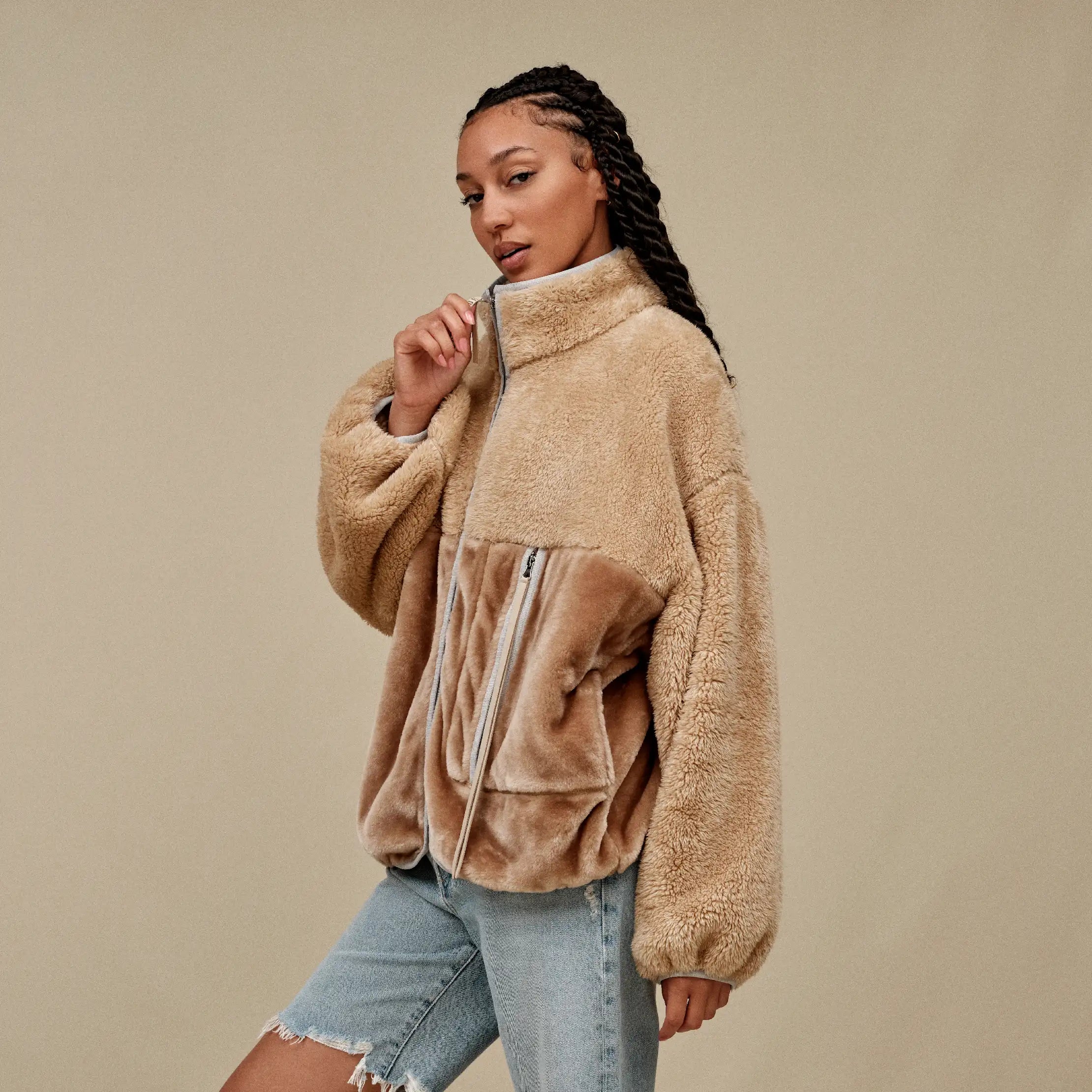 Ugg Marlene Sherpa Jacket Ii Sandstone / Ice Jam