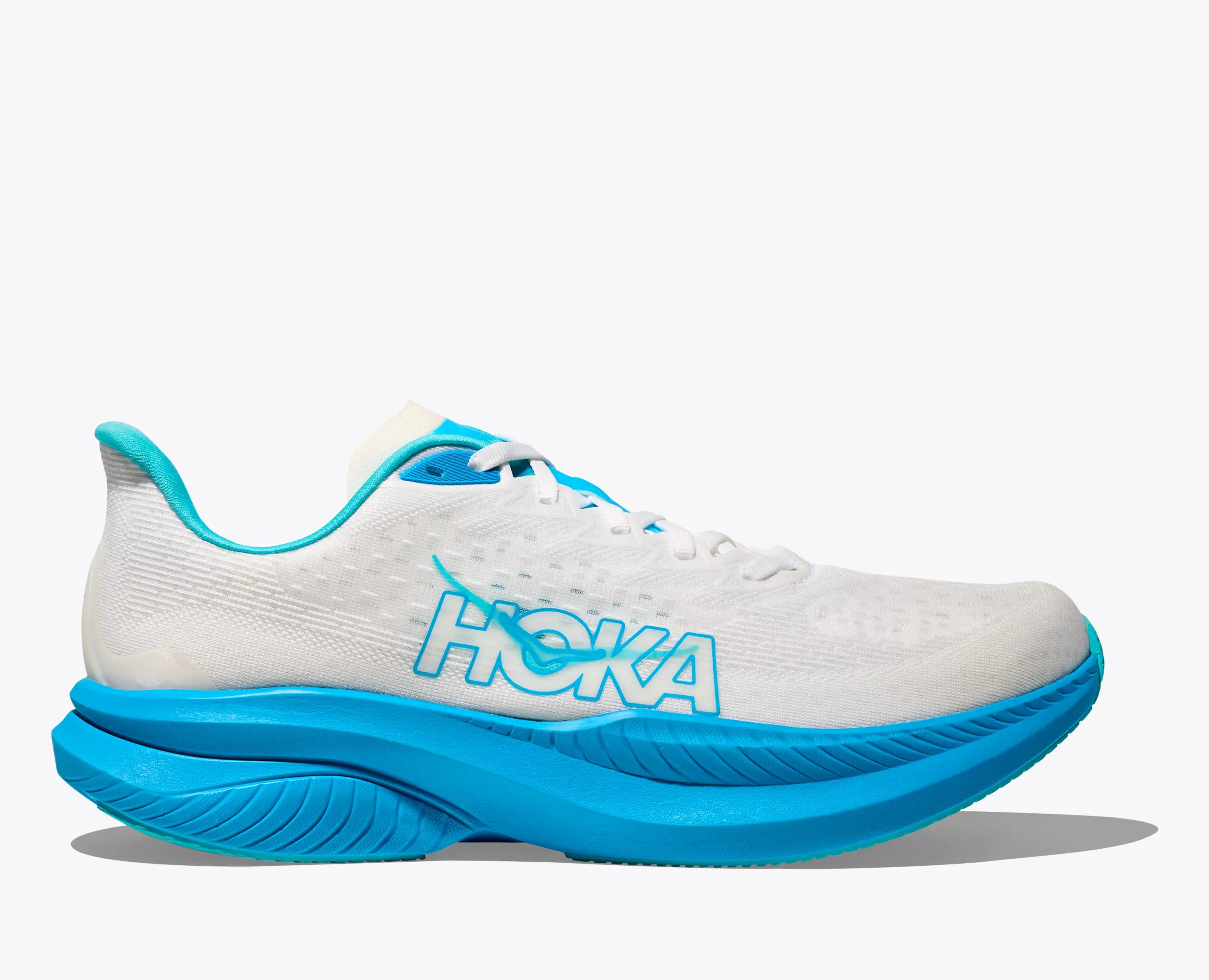 Hoka 'S Mach 6 White Skyward Blue
