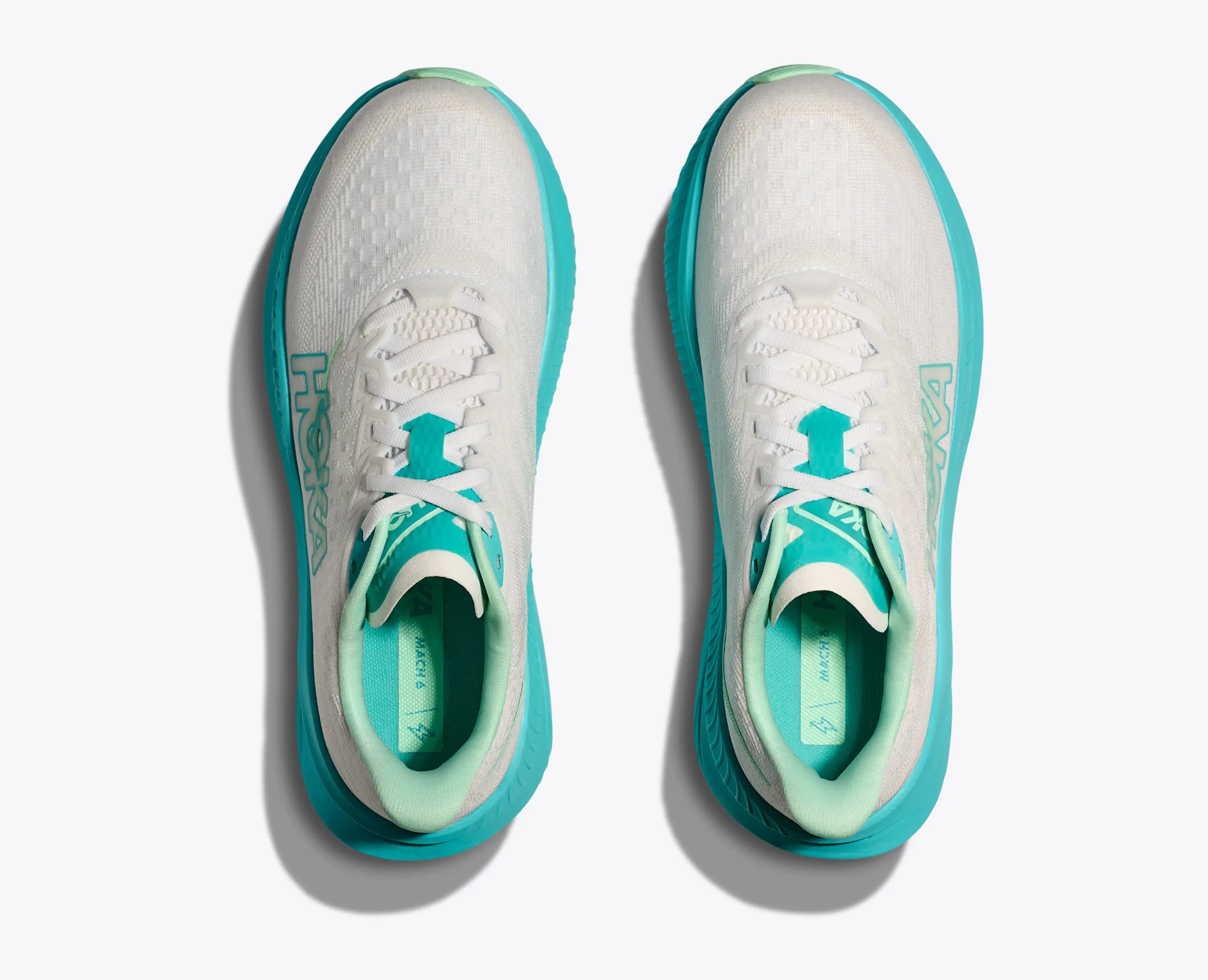 Hoka Women'S Mach 6 White Cielo Blue