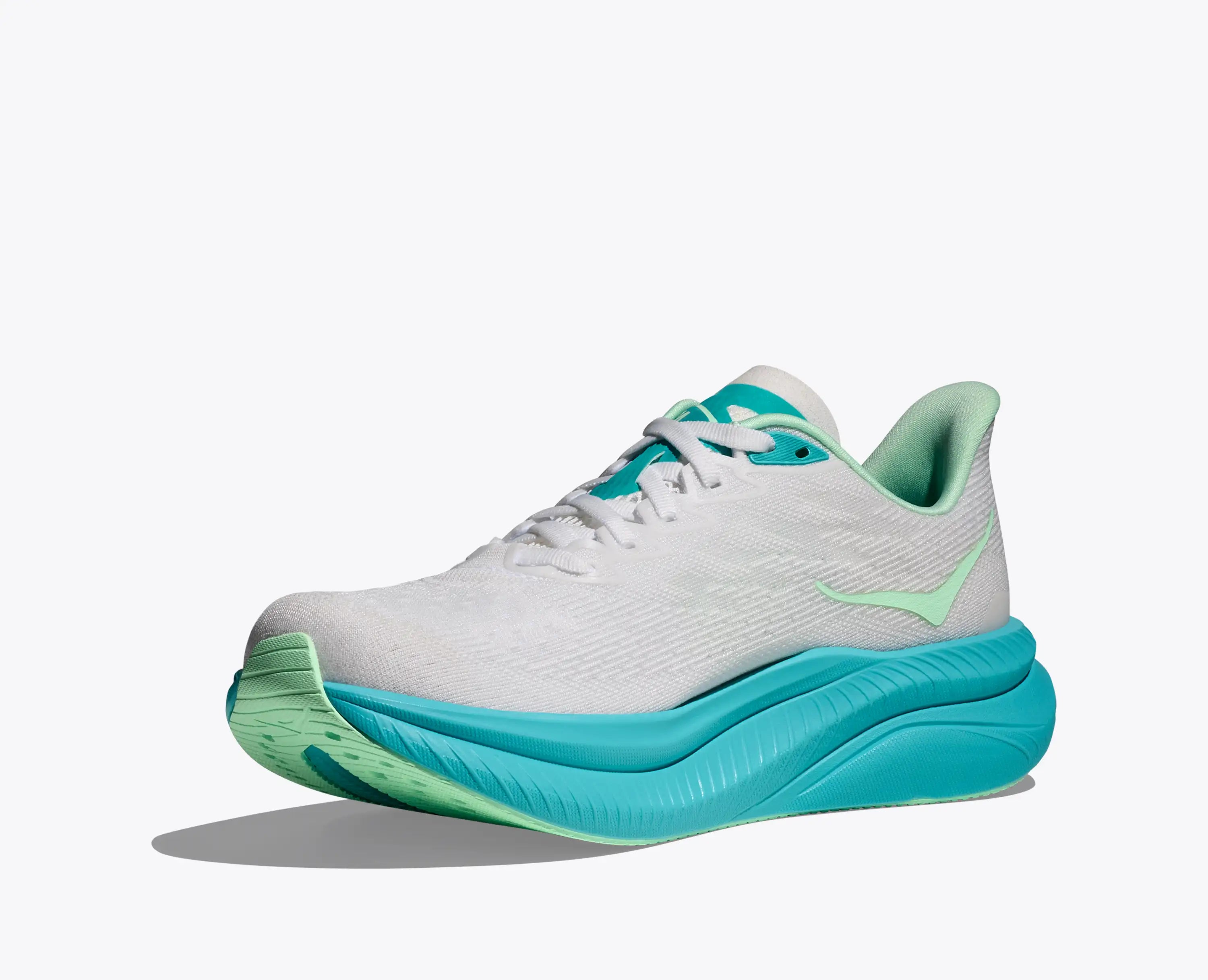 Hoka Women'S Mach 6 White Cielo Blue