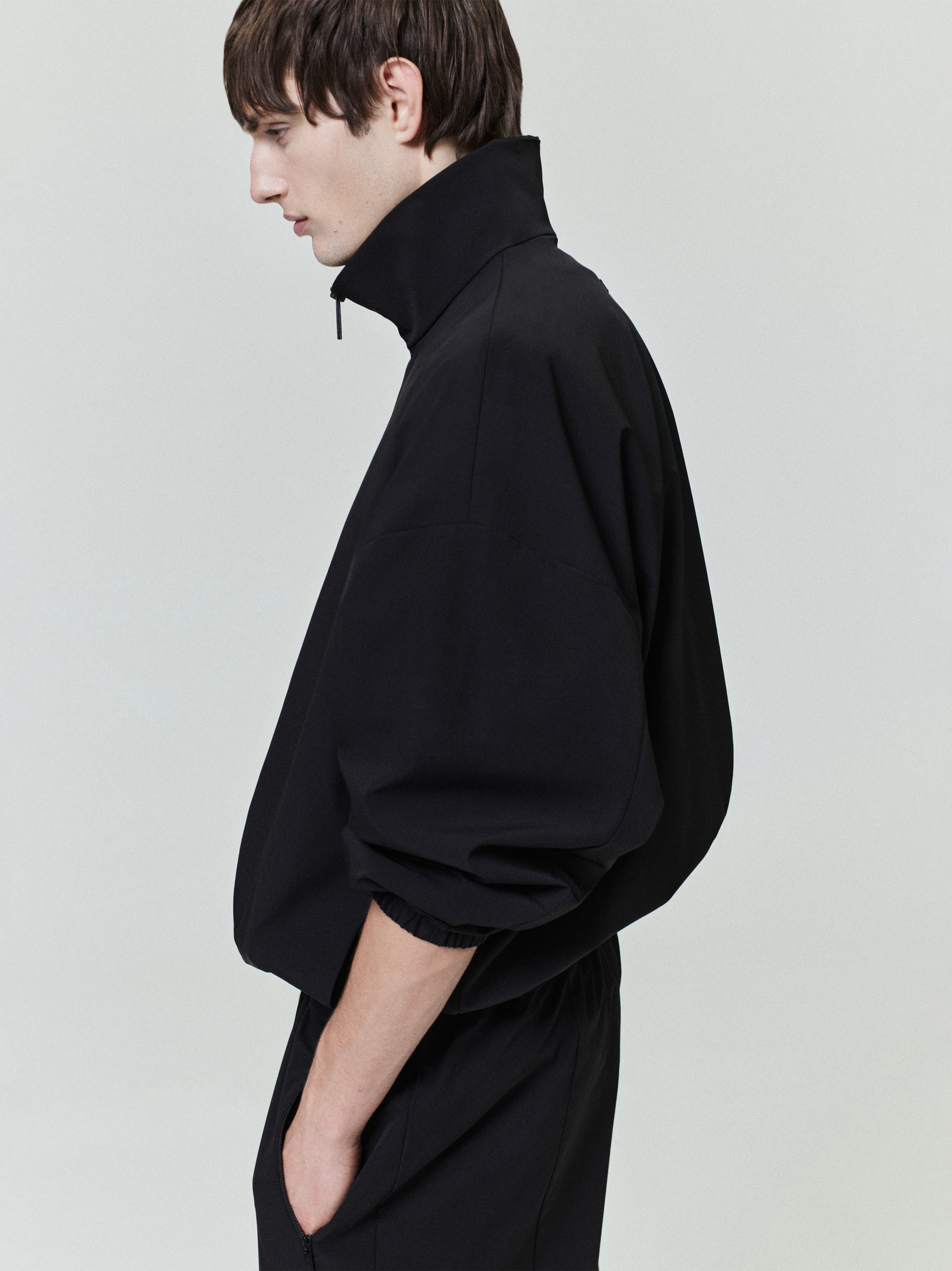 Essentials Nylon Track Jacket Black