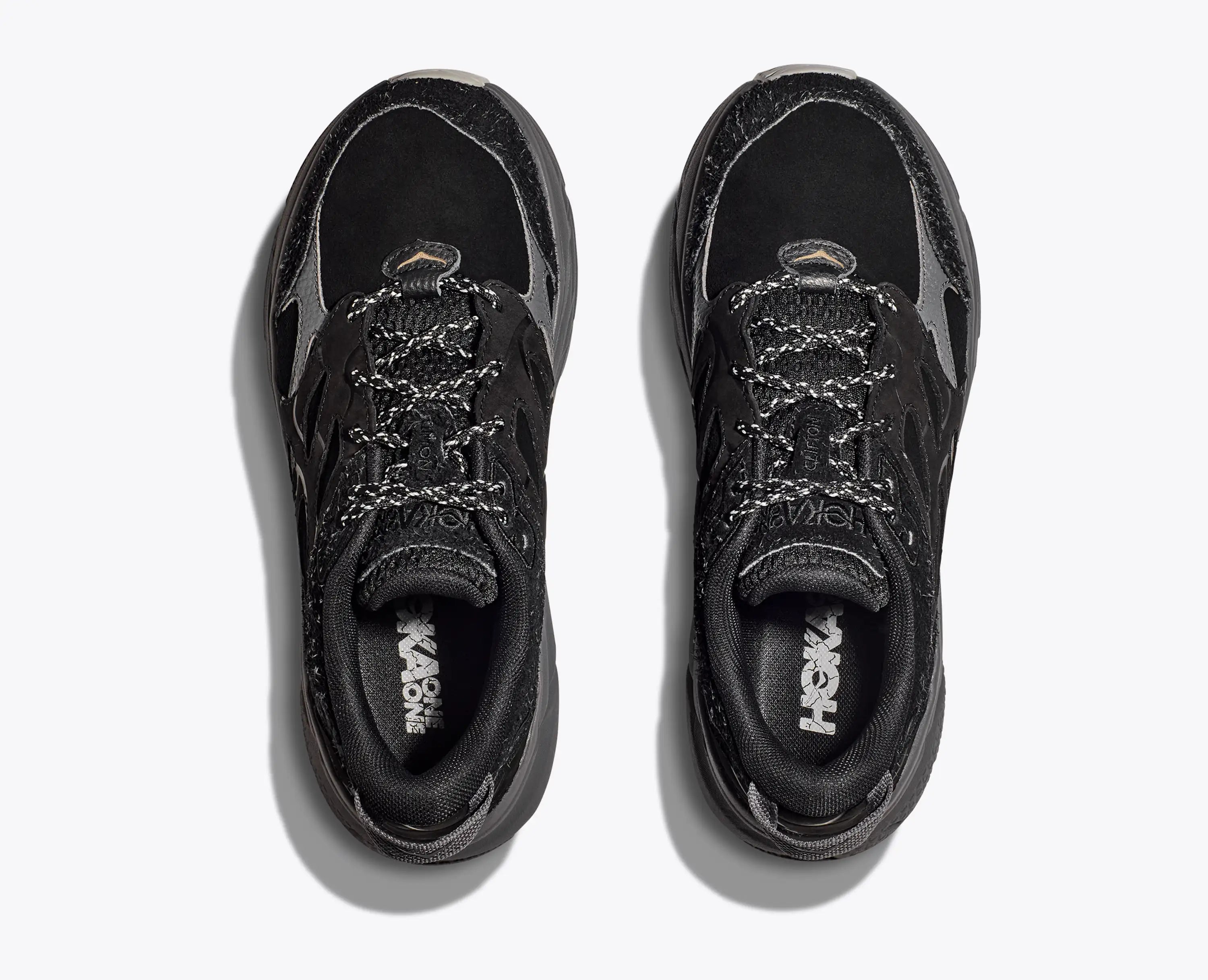 Hoka Elite Terrain System Clifton L Suede Black Satellite Grey