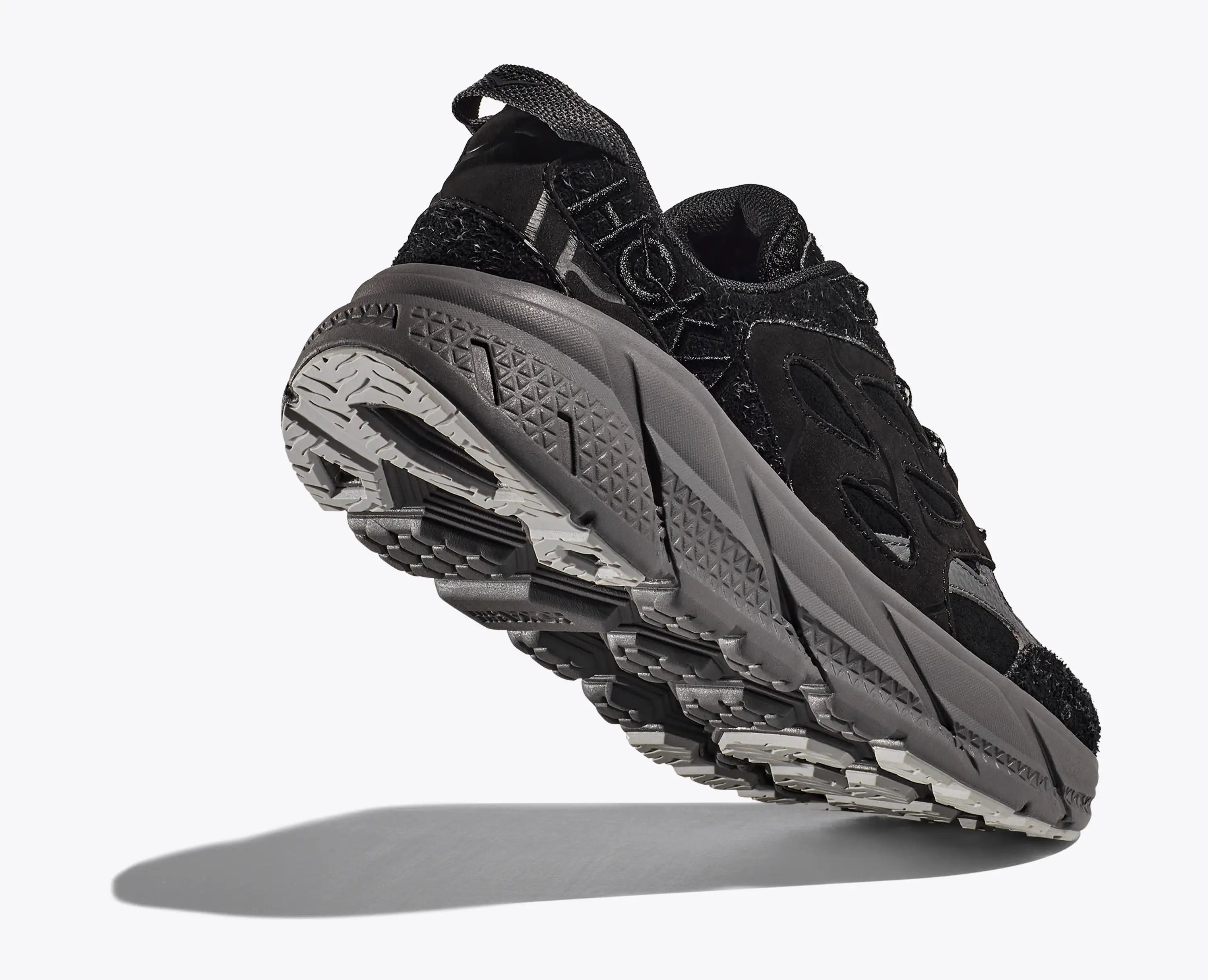 Hoka Elite Terrain System Clifton L Suede Black Satellite Grey