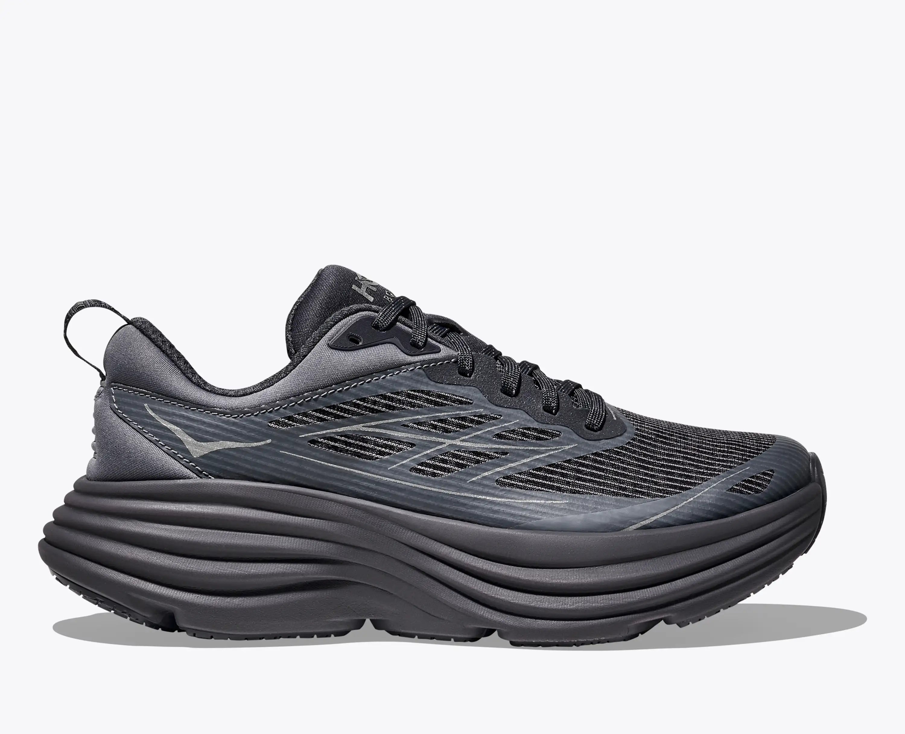 Hoka Stealth Tech Bondi 8 Caged Charcoal Grey Grey Skies