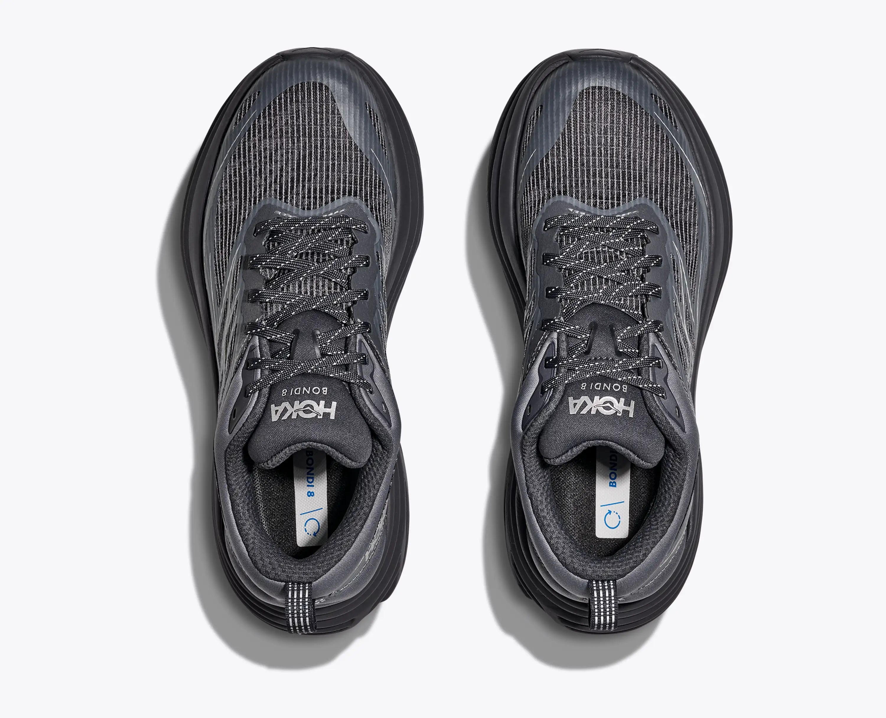 Hoka Stealth Tech Bondi 8 Caged Charcoal Grey Grey Skies