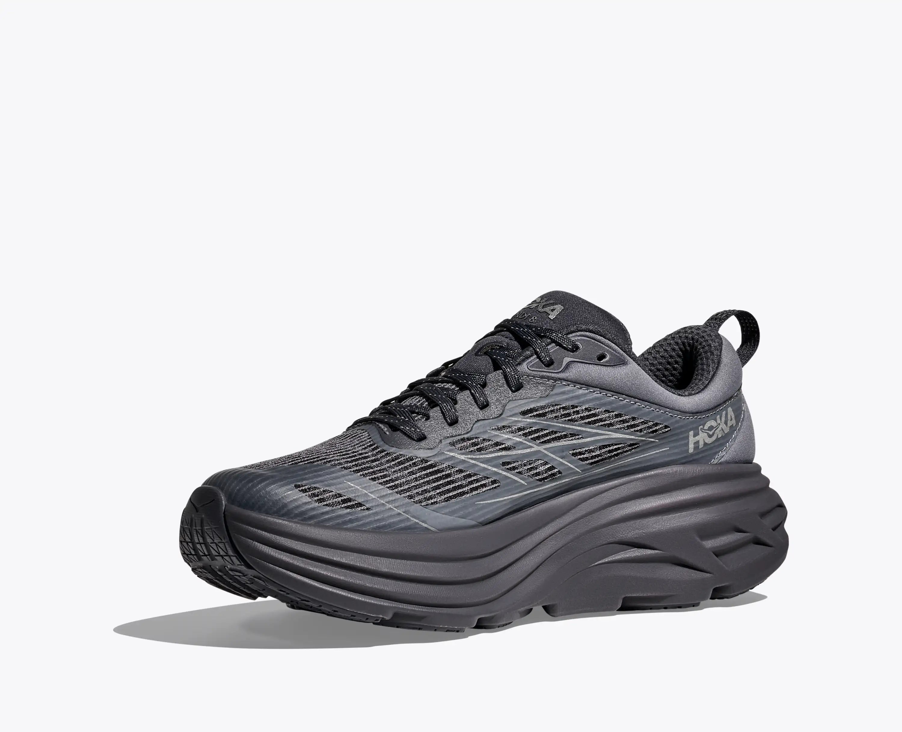 Hoka Stealth Tech Bondi 8 Caged Charcoal Grey Grey Skies