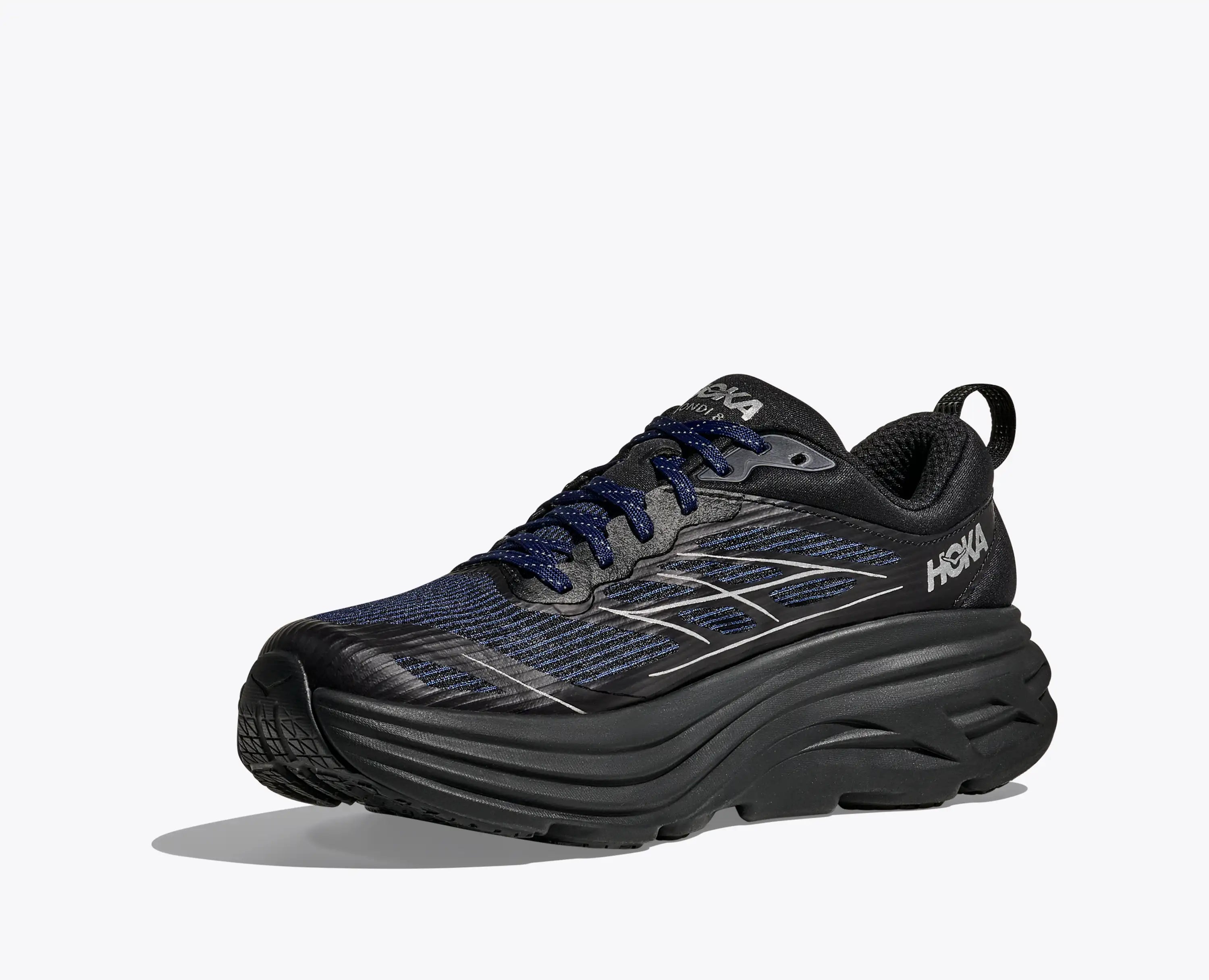 Hoka Stealth Tech Bondi 8 Caged Midnight Blue Black