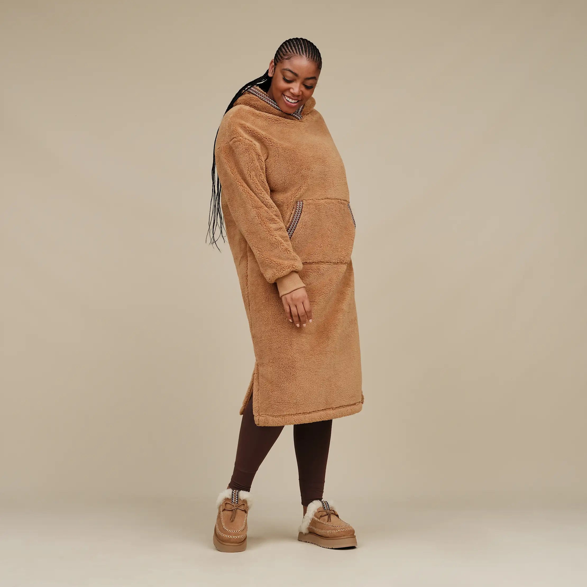 Ugg Uggfluff Oversized Hoodie Chestnut