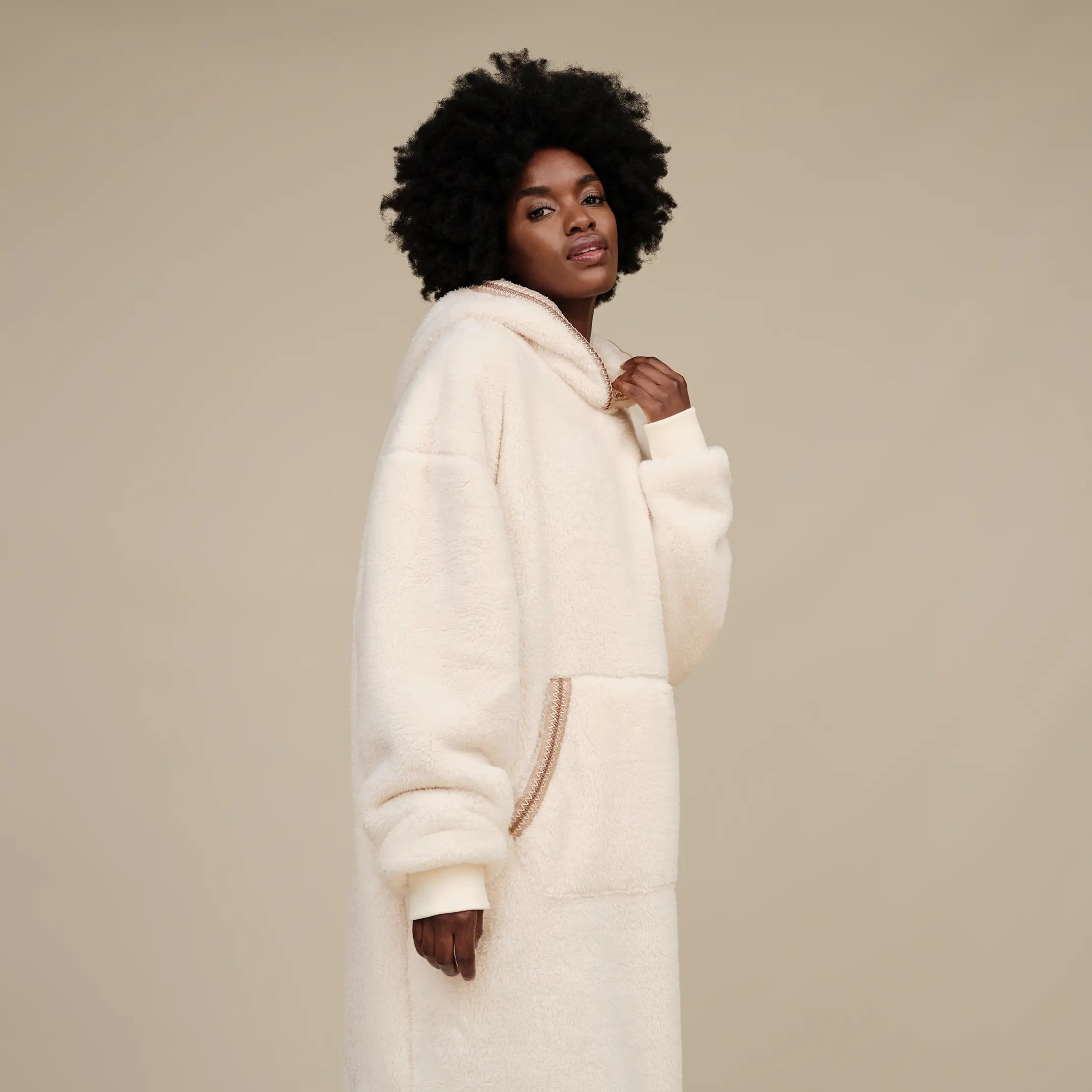 Ugg Uggfluff Oversized Hoodie Cream