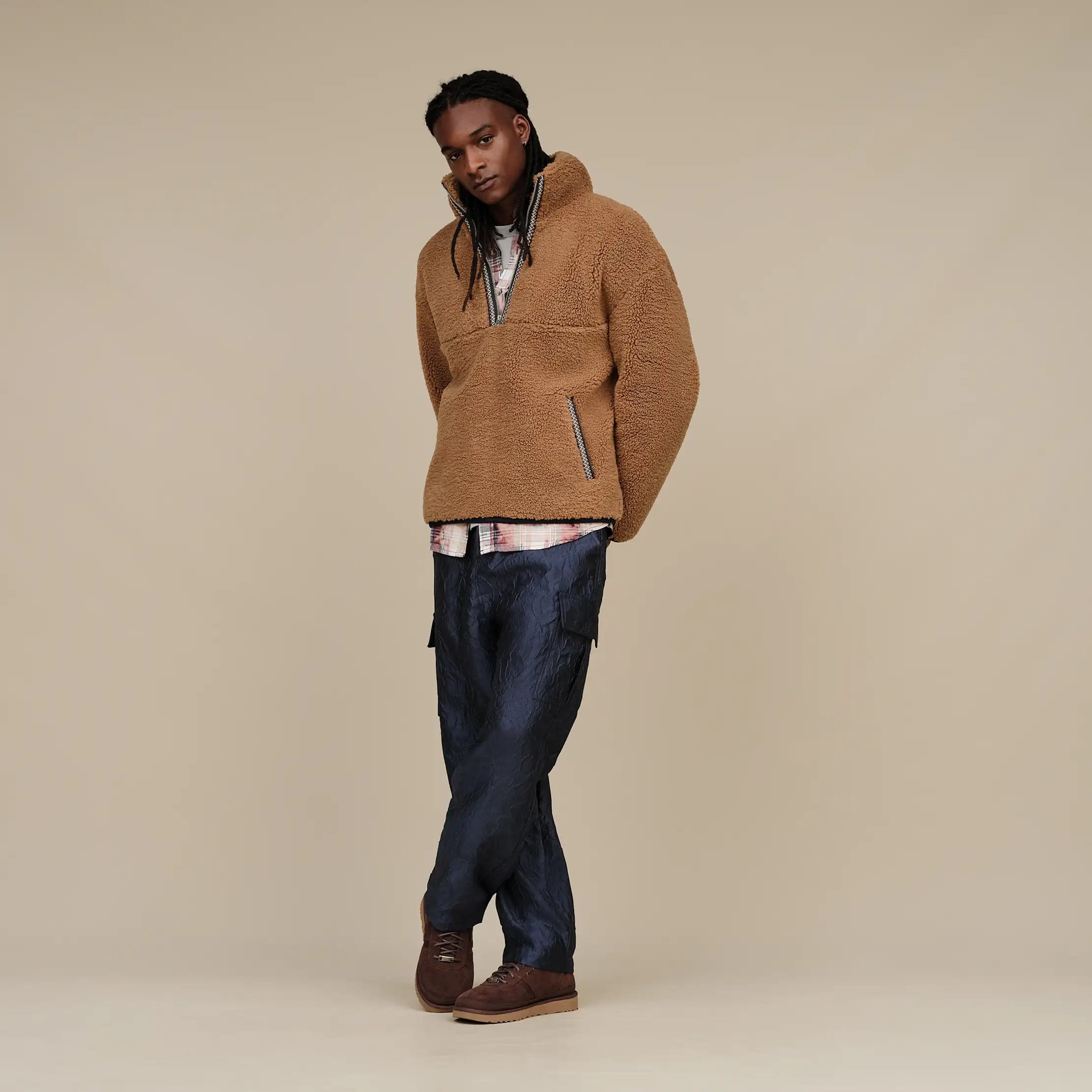 Ugg Uggbraid Half Zip Chestnut