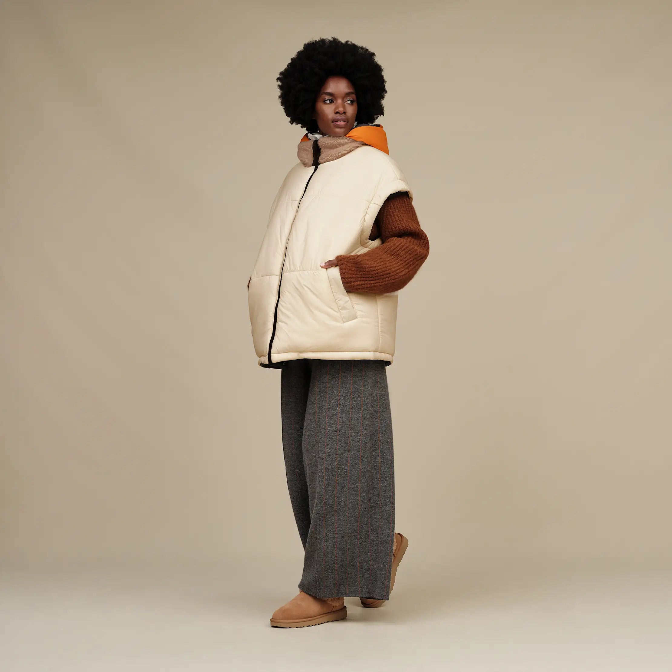 Ugg Kristian Conv Puffer Coat Black / Cream