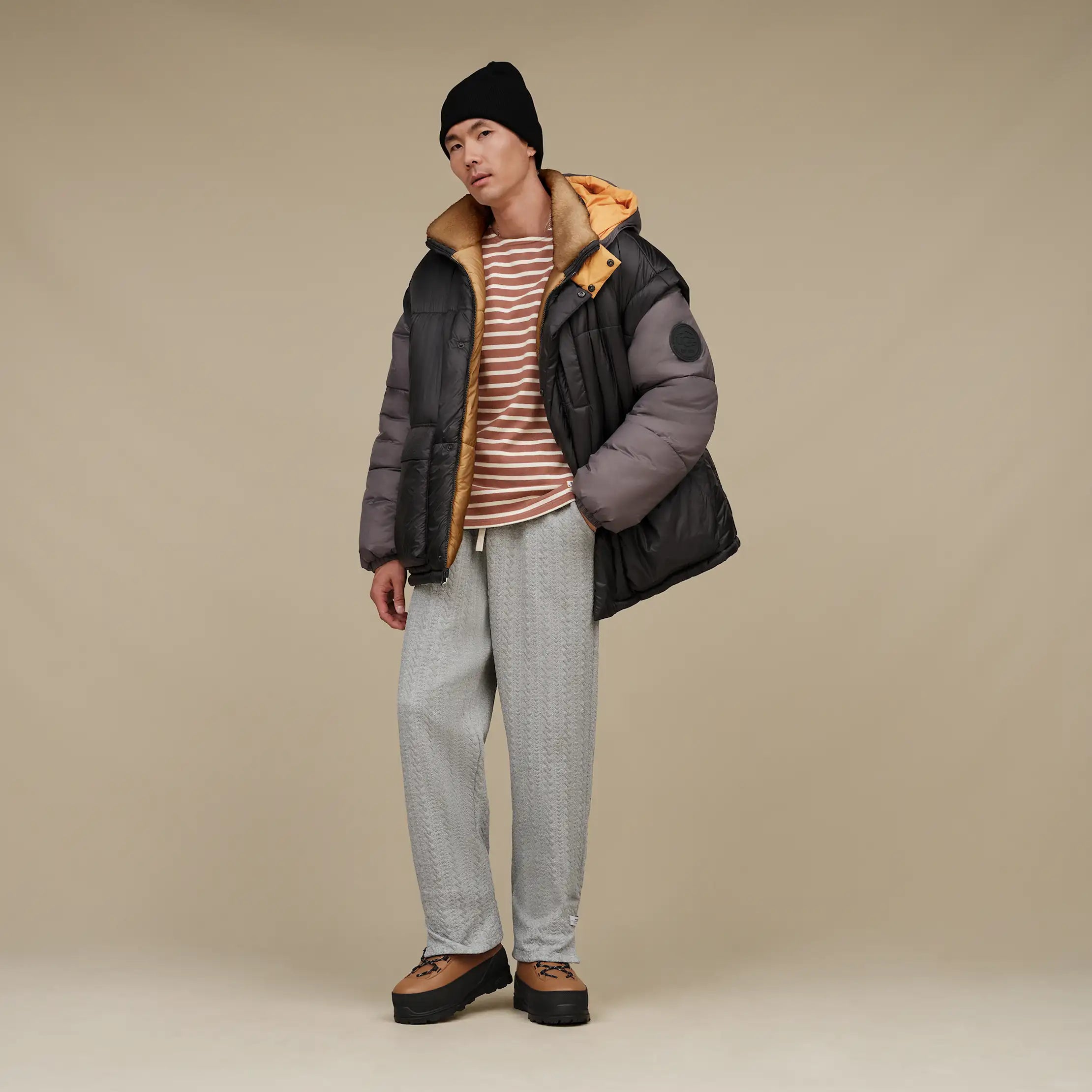 Ugg Kristian Conv Puffer Coat Black / Cream
