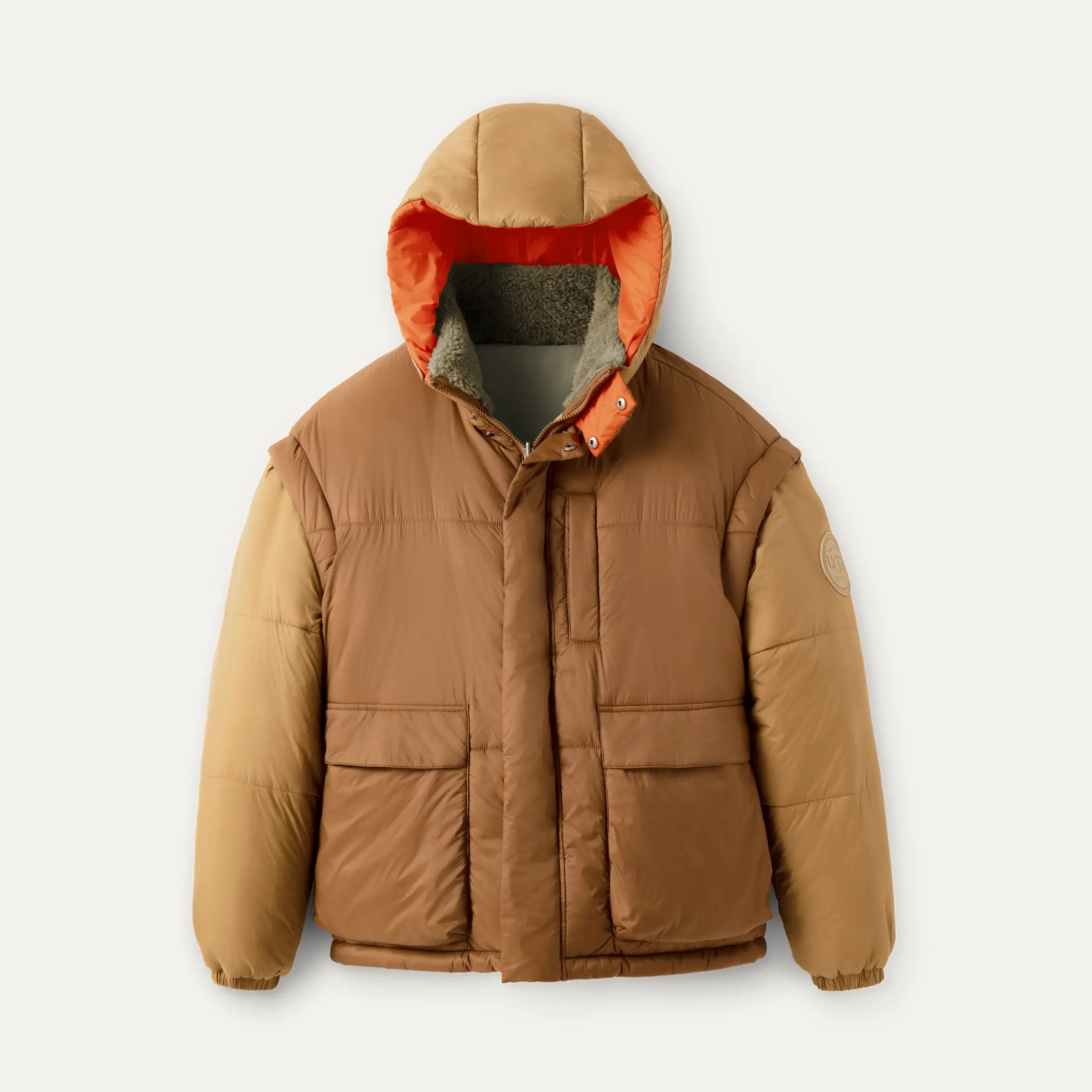 Ugg Kristian Conv Puffer Coat Pecan / Moss Green