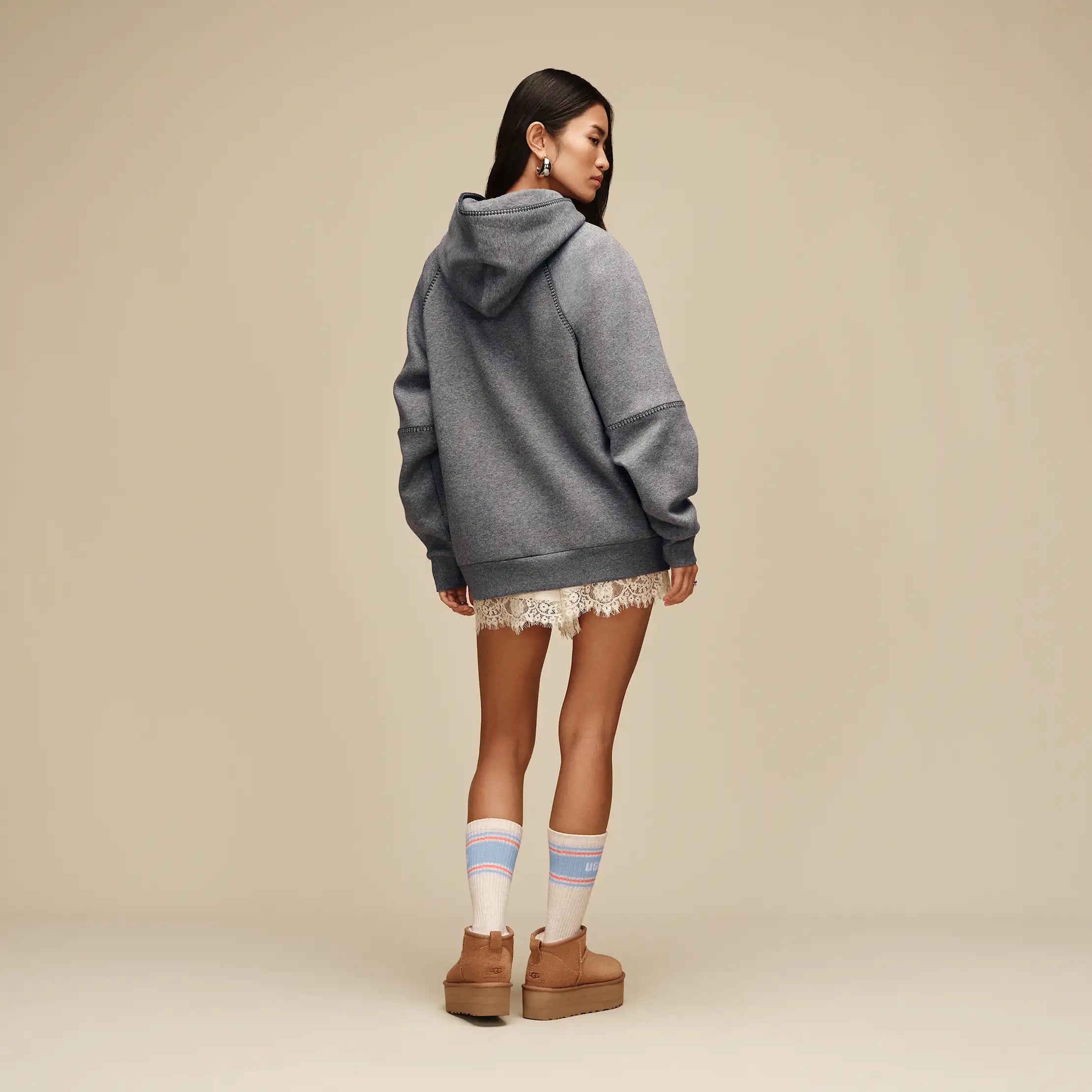 Ugg Classic Hoodie Medium Grey Heather