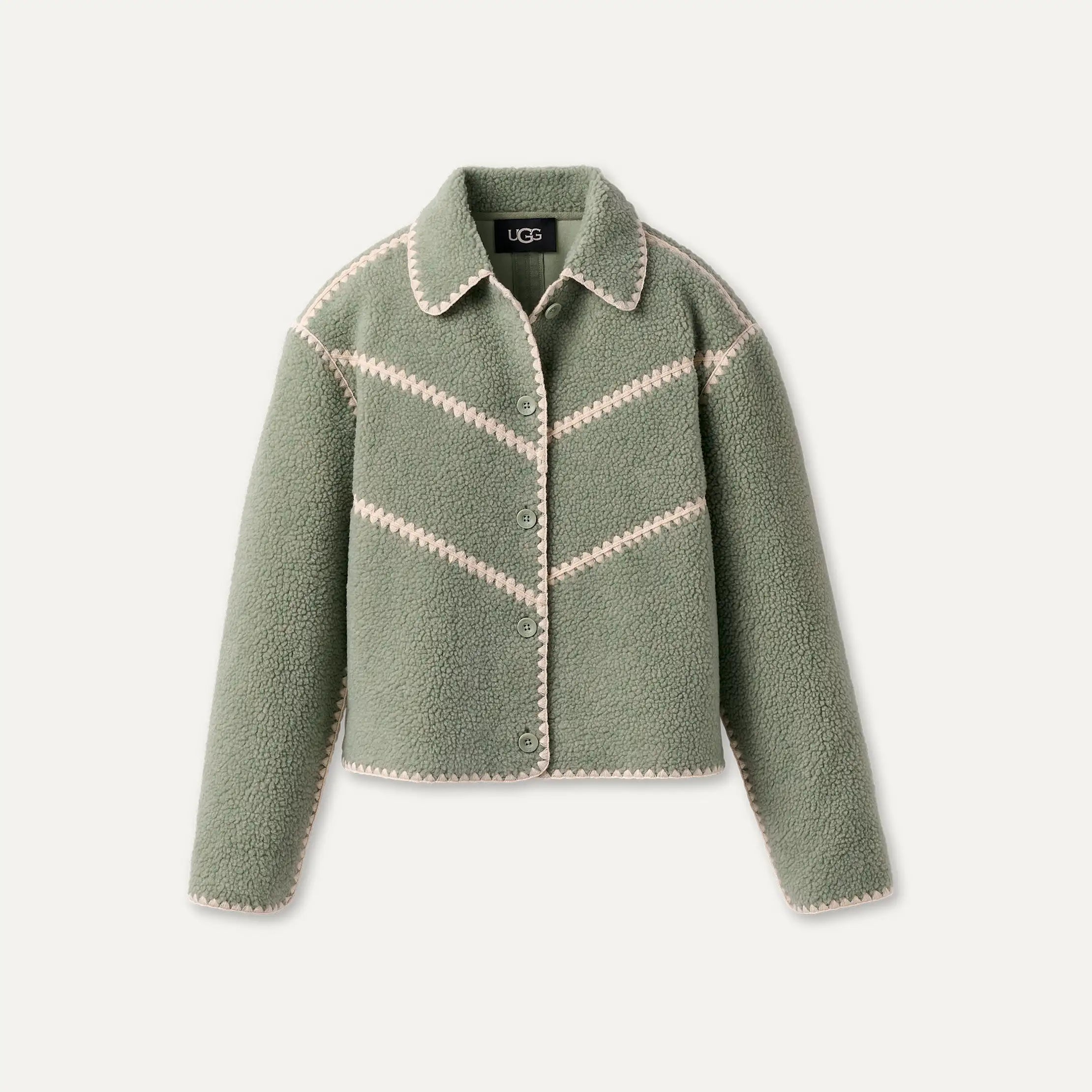 Ugg Ellison Uggfluff Shell Jacket Green Fog Heather