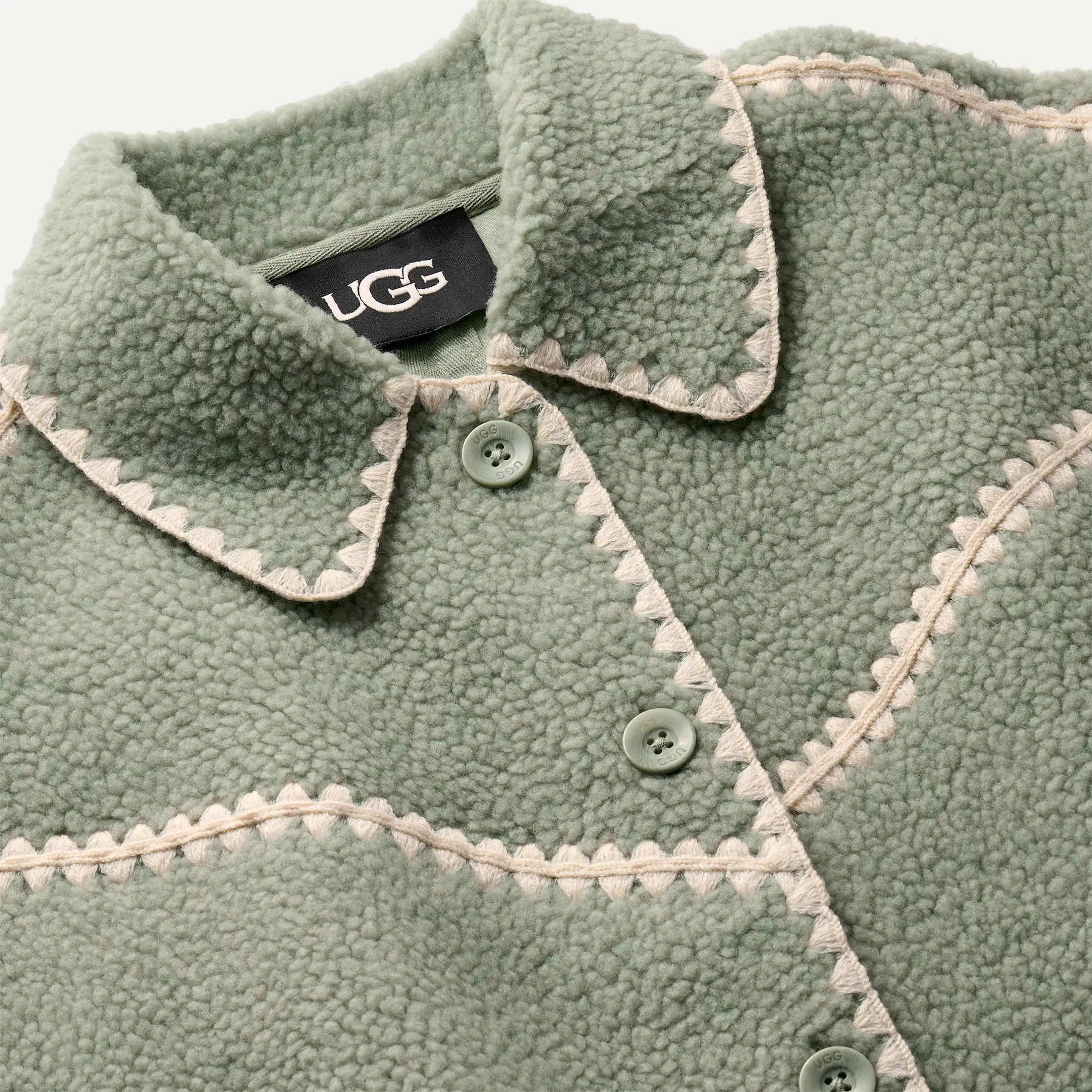 Ugg Ellison Uggfluff Shell Jacket Green Fog Heather