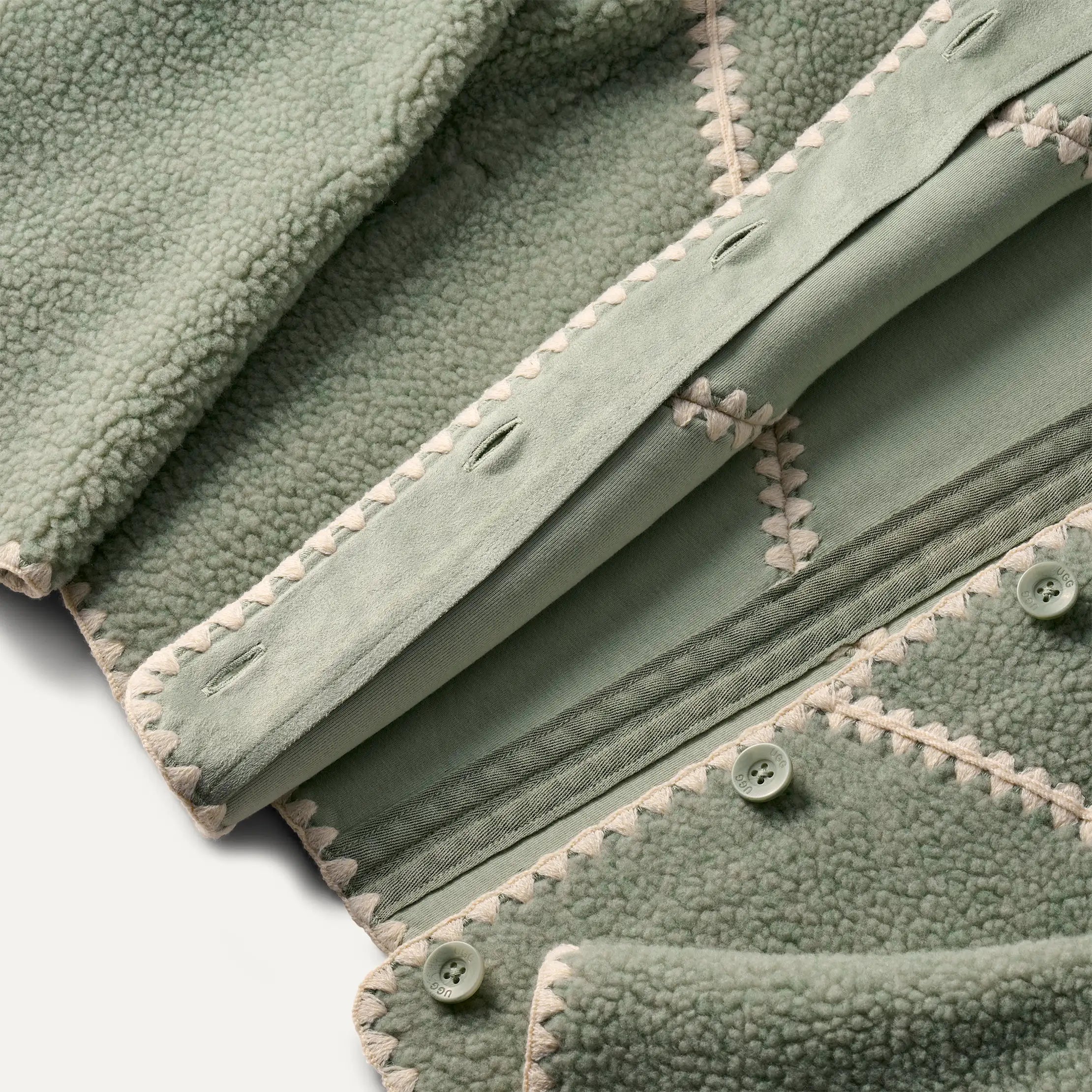 Ugg Ellison Uggfluff Shell Jacket Green Fog Heather